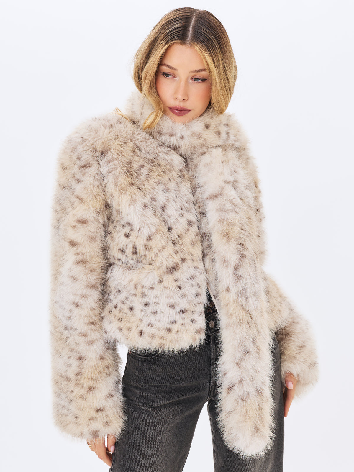 Marcy Faux Cheetah Fur Scarf
