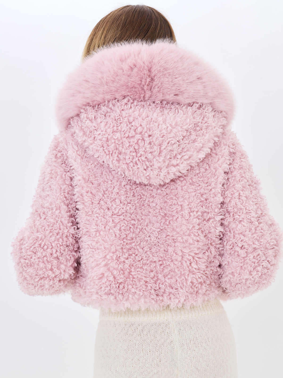 Kali Rose Cropped Vegan Shearling Fur Jacket