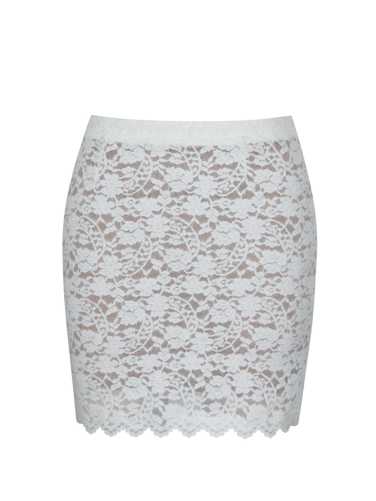 Pyper White Brushed Lace Mini Skirt