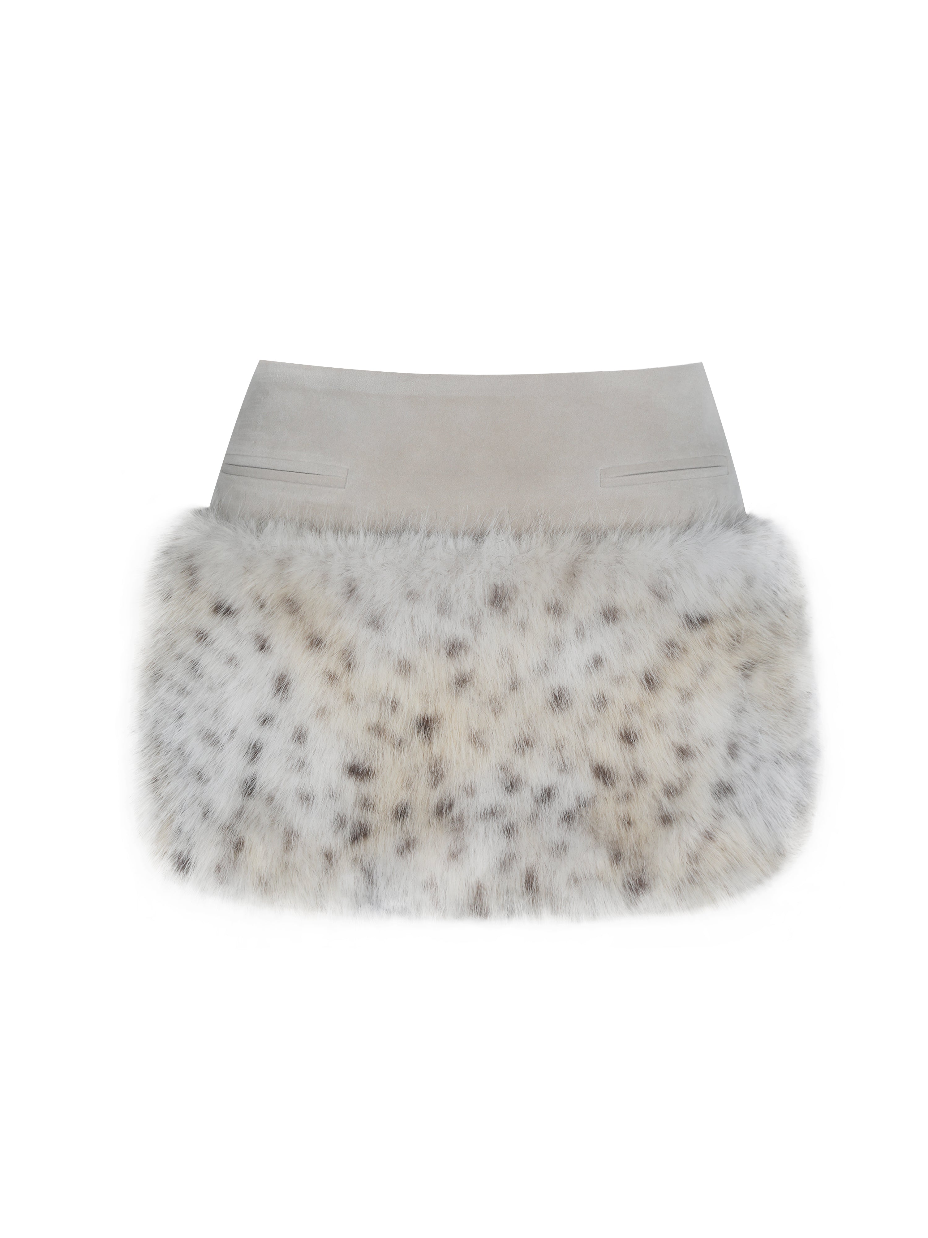 Sariah Tan Suede Cheetah Low-Waisted Micro Skirt