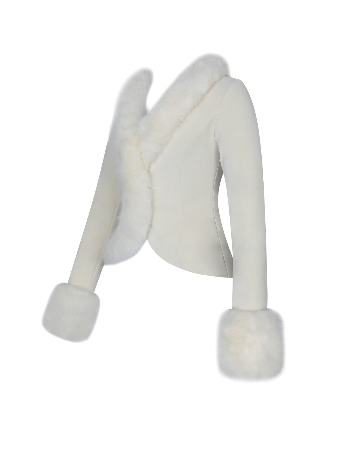 Adrian Cream Soft Leather Fur-Trimmed Top