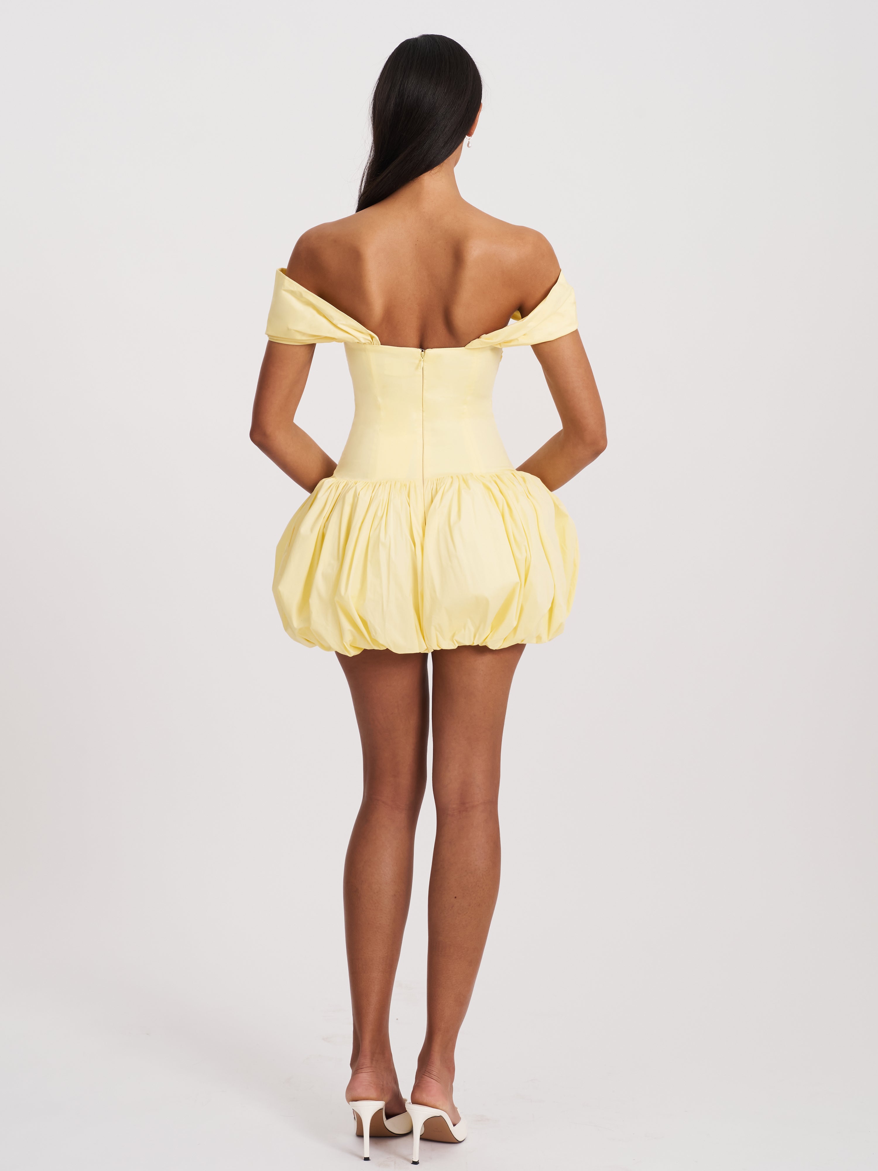 Umika Butter Yellow Bubble Hem Mini Dress