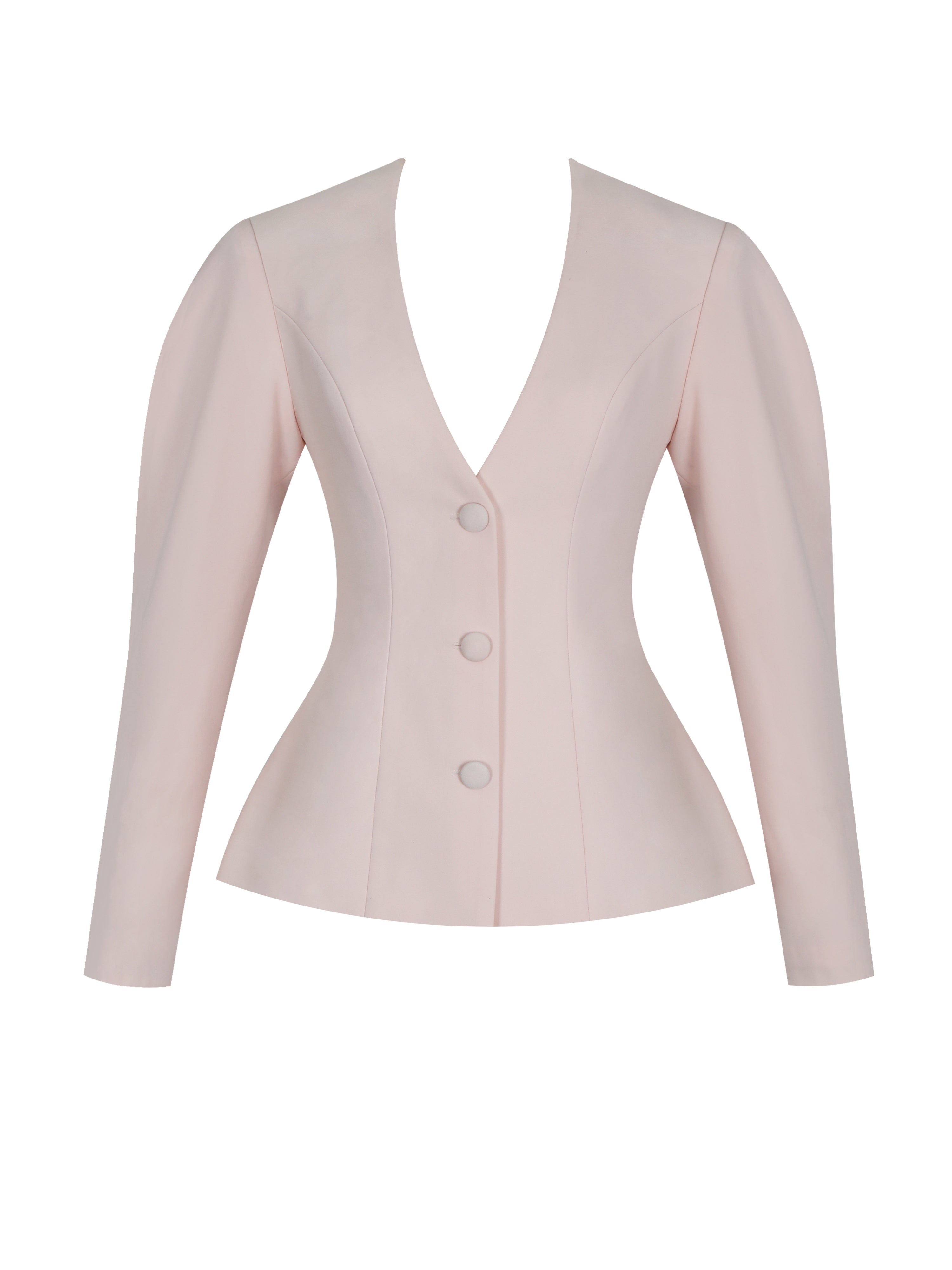 Savannah Tulip Pink Peplum Blazer