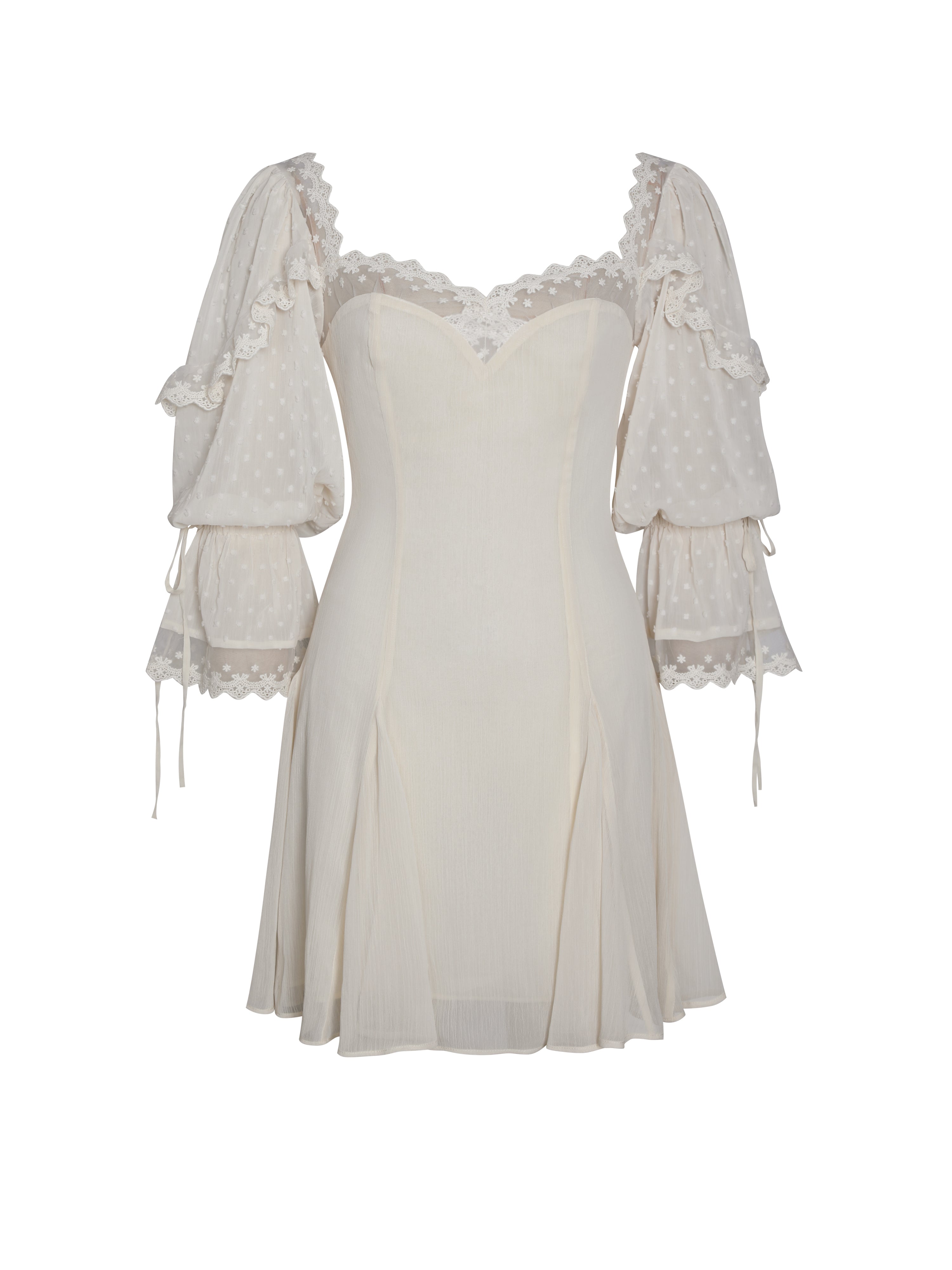 Zakira Lace Trim Half Sleeve Mini Dress