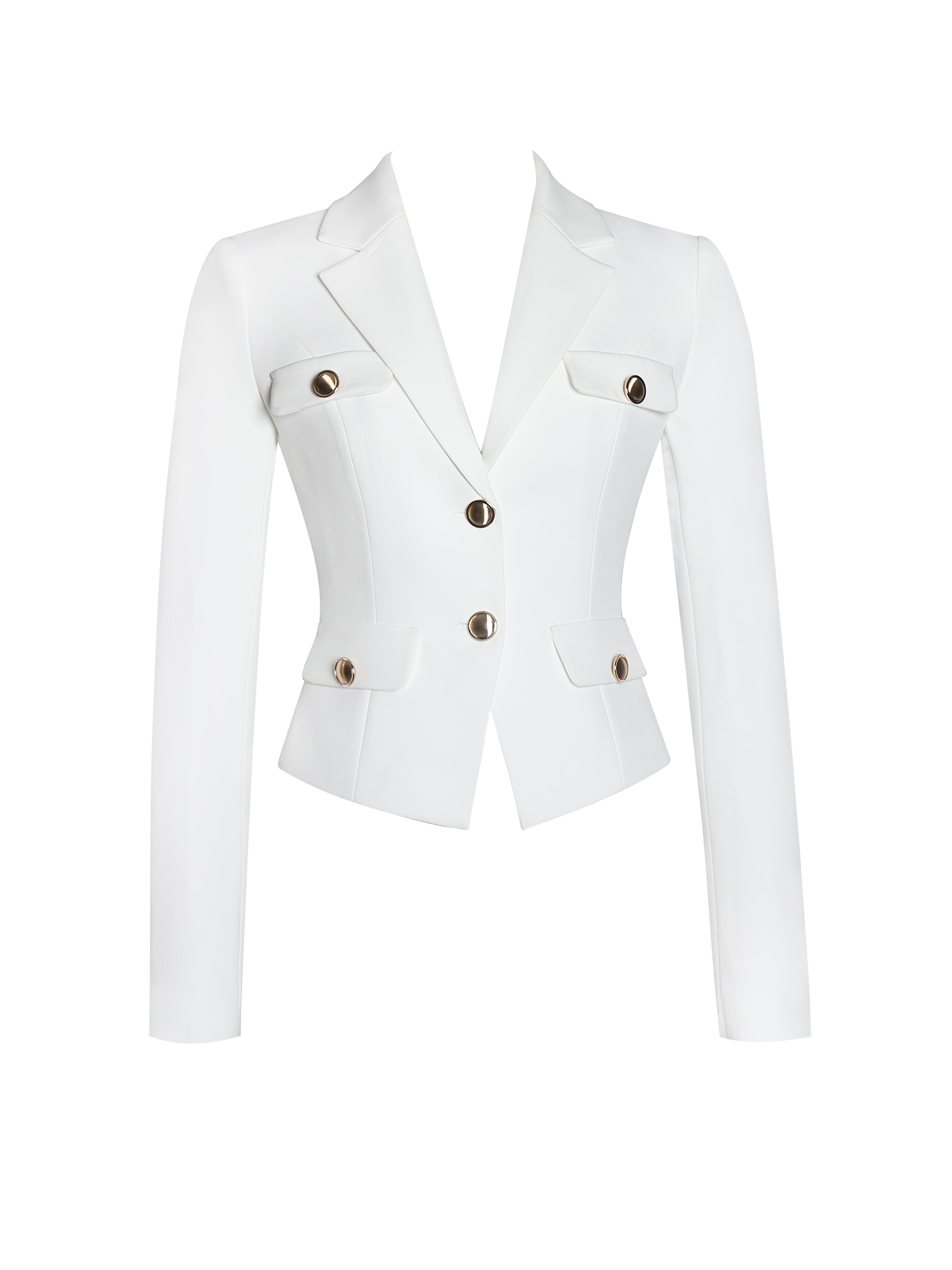 Oakley White Preppy Style Blazer Jacket