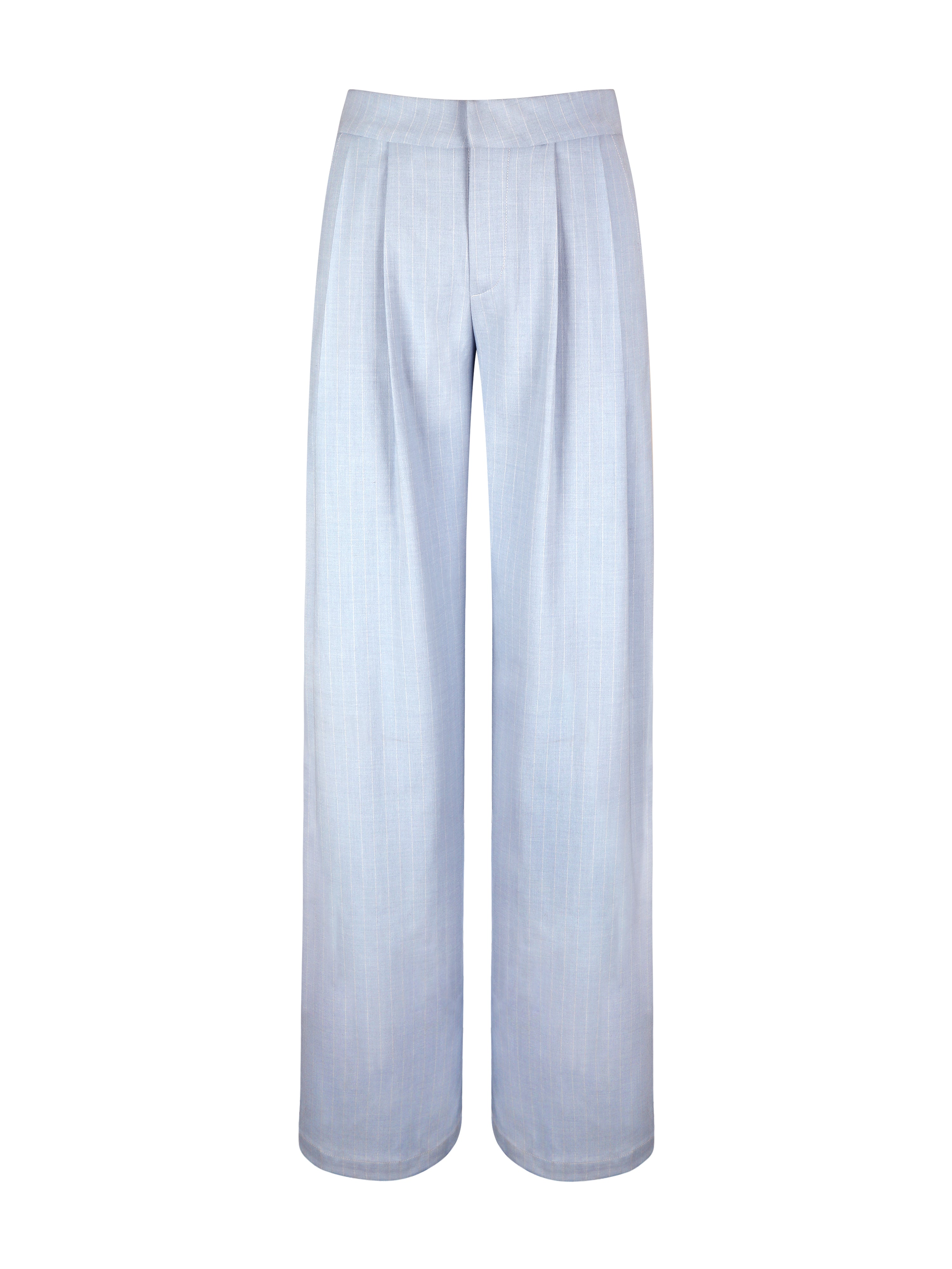 Reva Sky Blue Pinstripe Single Pleat Pants