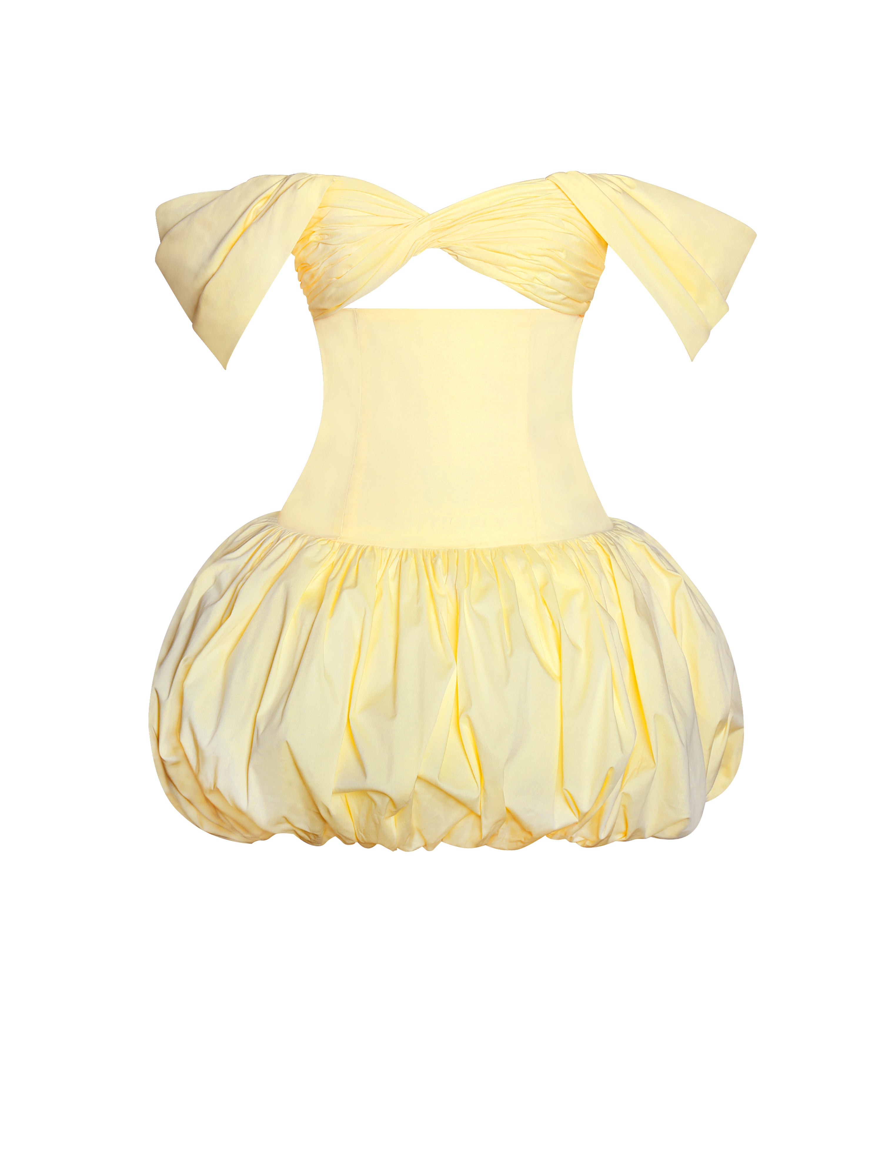 Umika Butter Yellow Bubble Hem Mini Dress