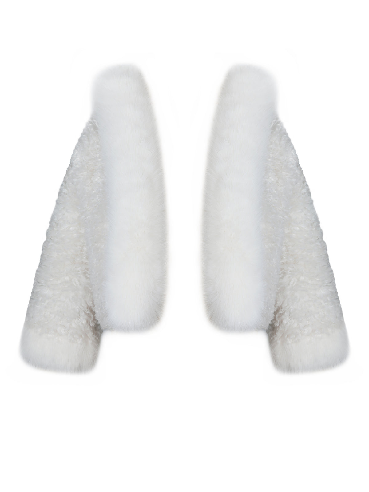 Kali Kids White Cropped Vegan Shearling Fur Jacket