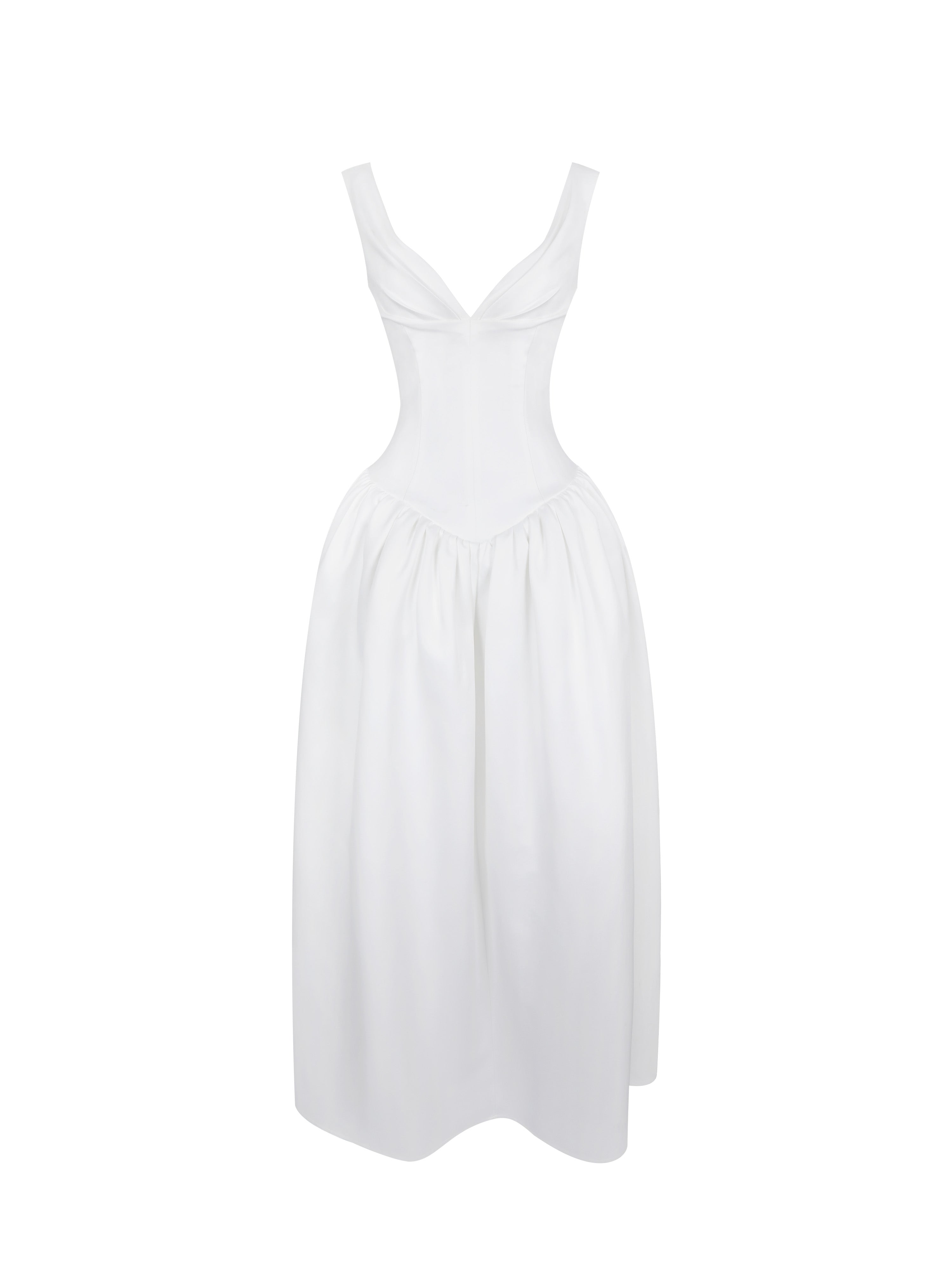 Siena White Satin Sweetheart Wedding Gown