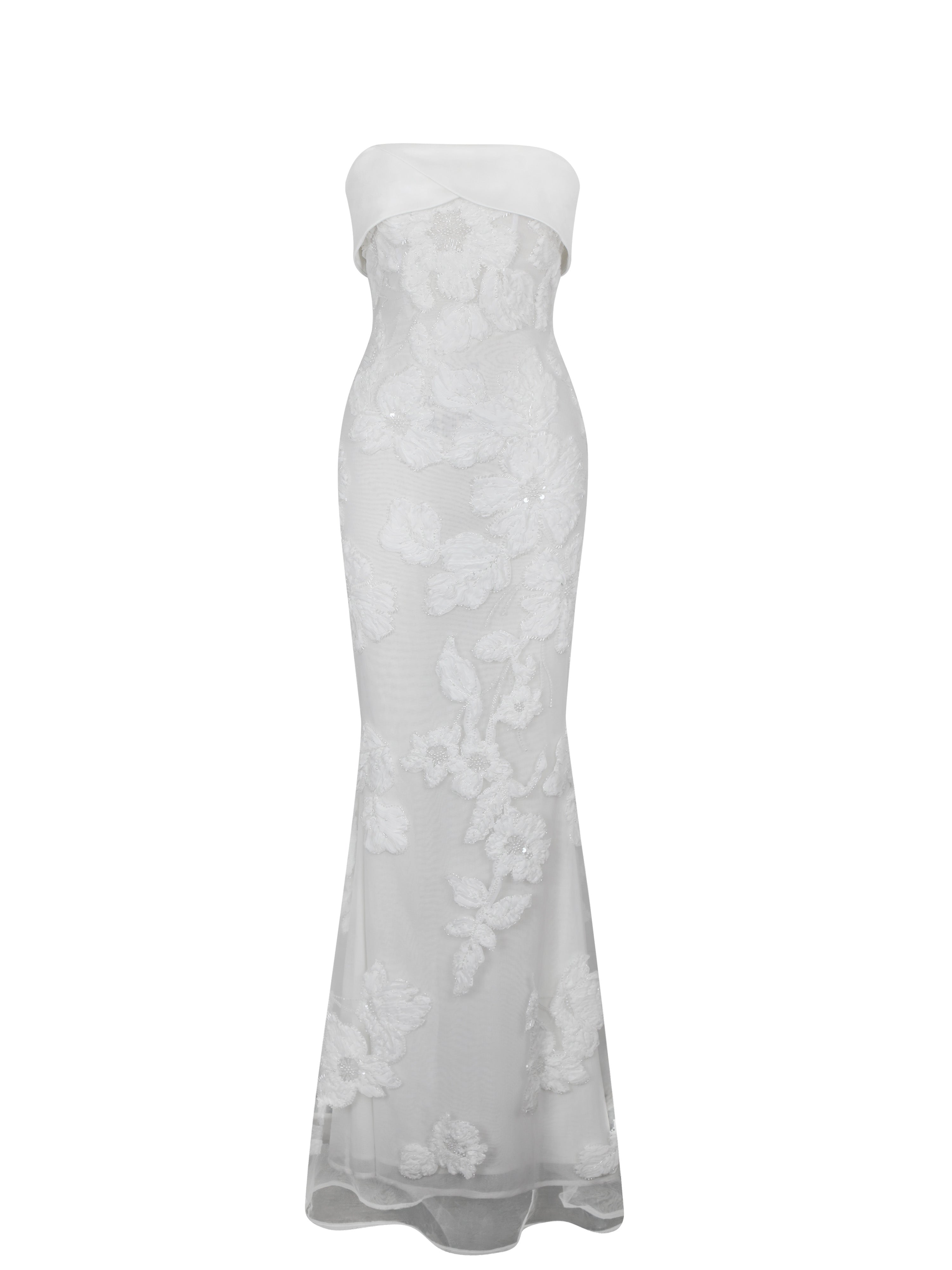 Raphaela White Floral Strapless Mermaid Wedding Dress (PREORDER)