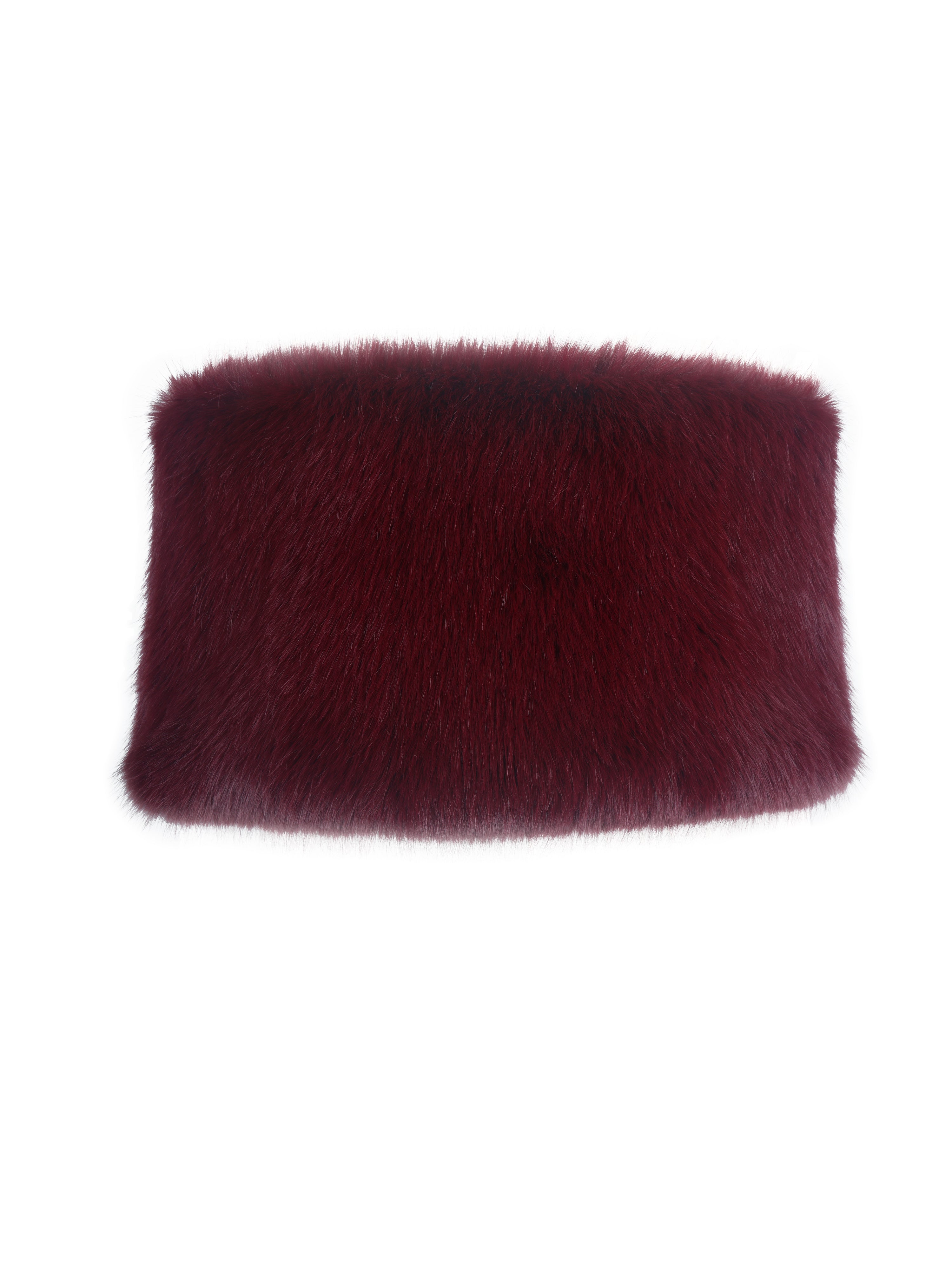 Darla Burgundy Faux Fur Off-Shoulder Cropped Top