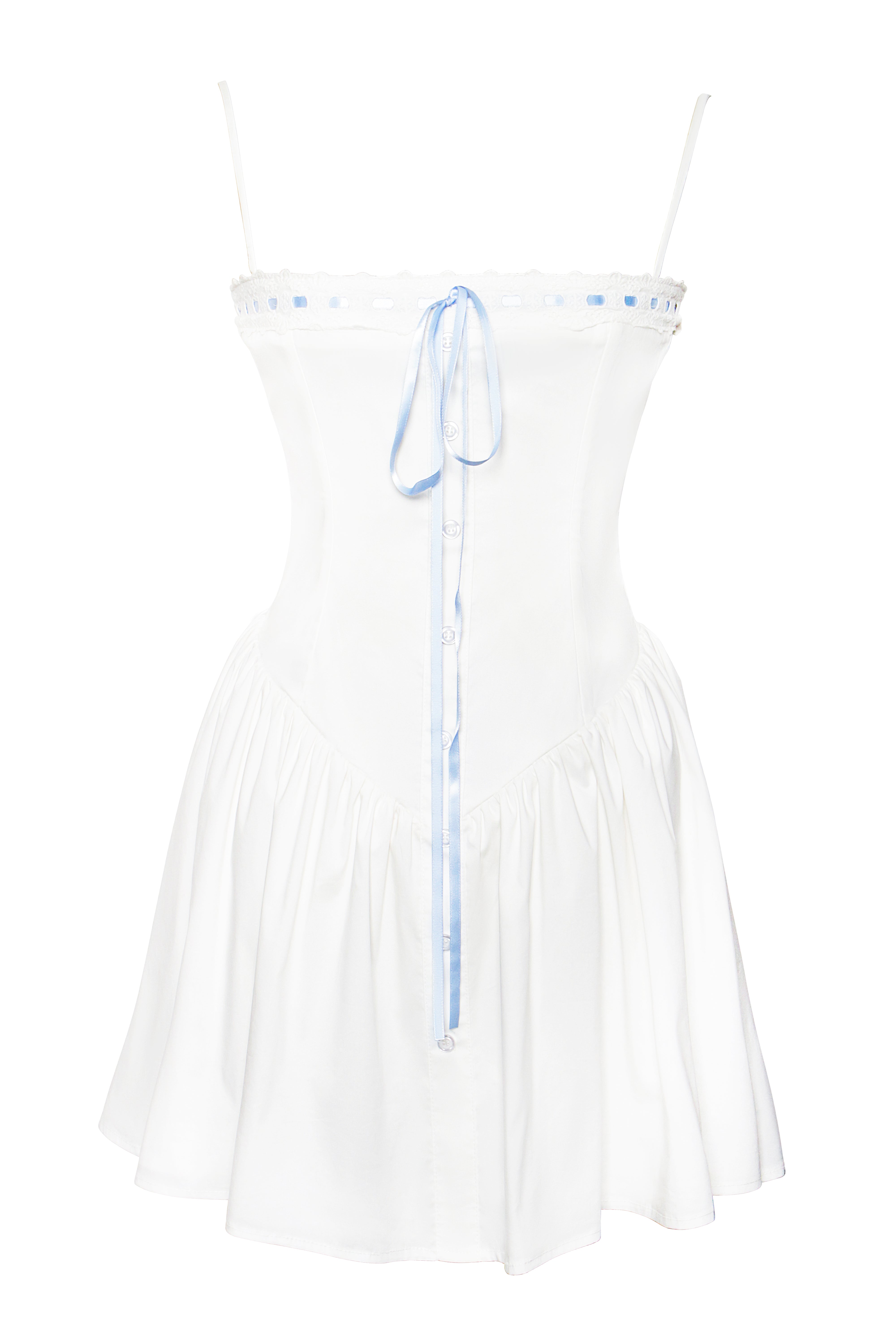 Malia Drop Waist Corset Lace Up Back Mini Dress (Archive Sale)