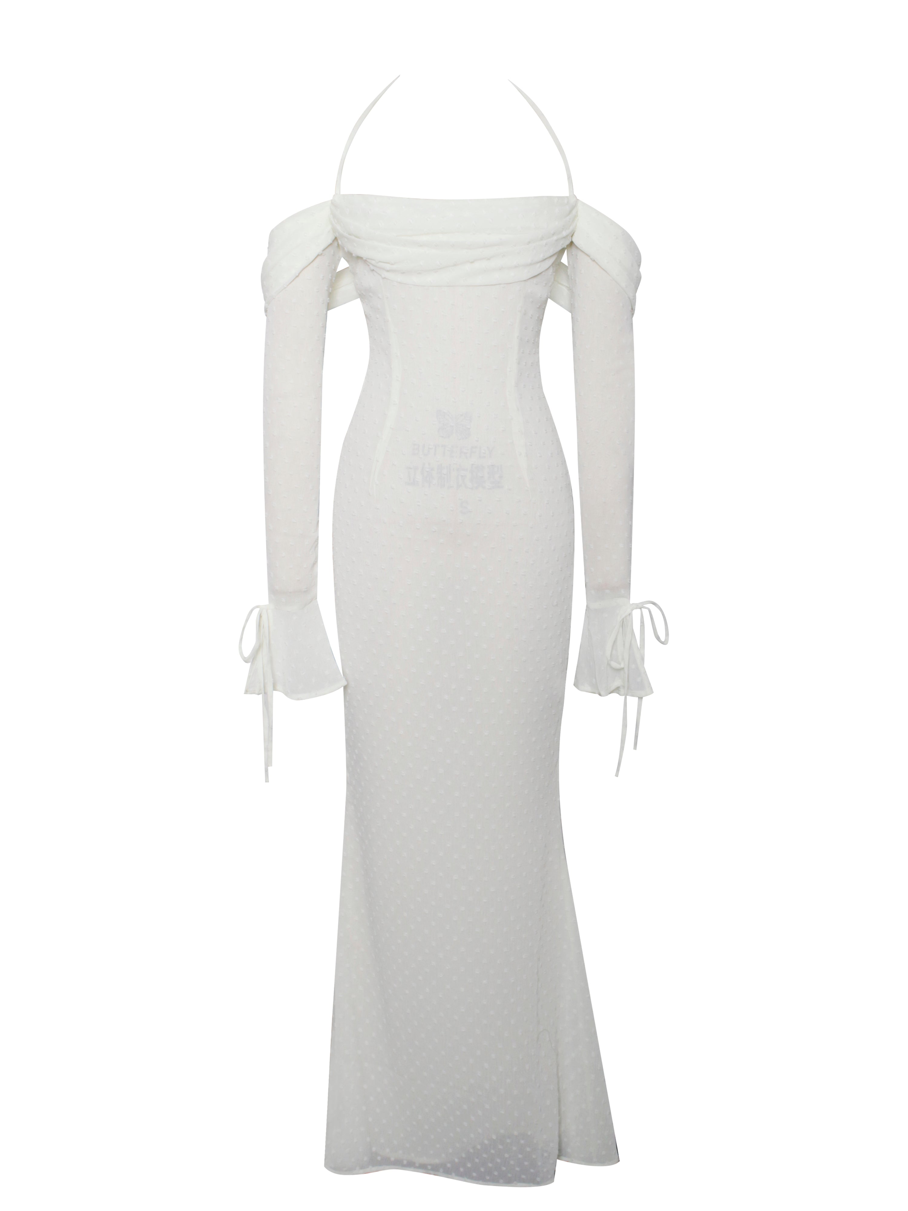 Kaia Long Sleeve Off Shoulder Maxi Dress (Archive Sale)