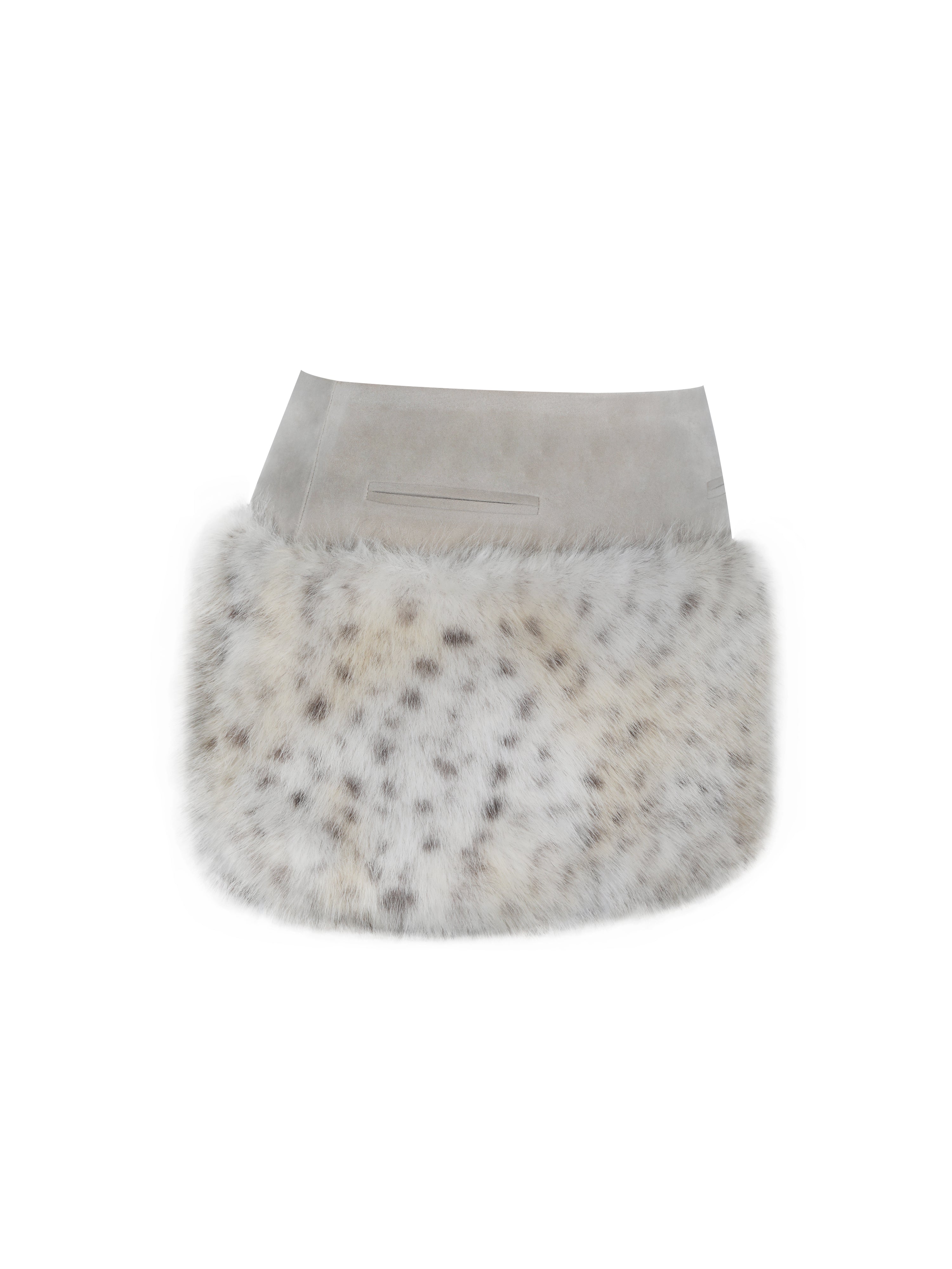 Sariah Tan Suede Cheetah Low-Waisted Micro Skirt