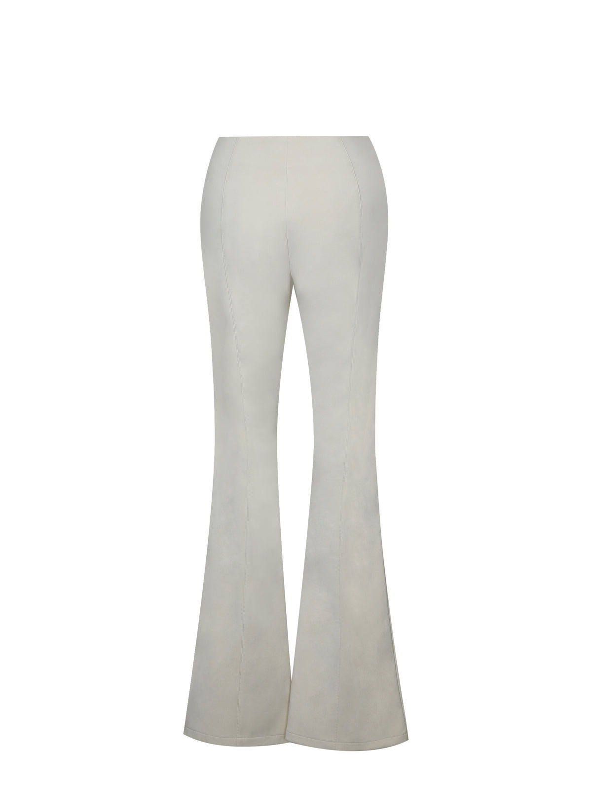 Adriana Cream Soft Leather Low Rise Boot Cut Pants
