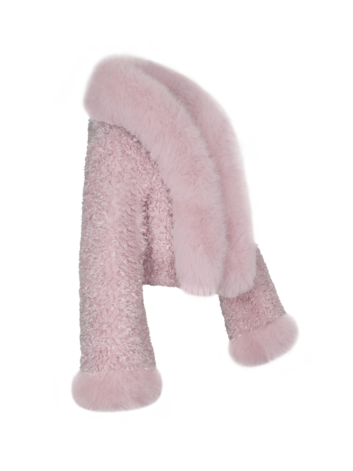 Kali Rose Cropped Vegan Shearling Fur Jacket