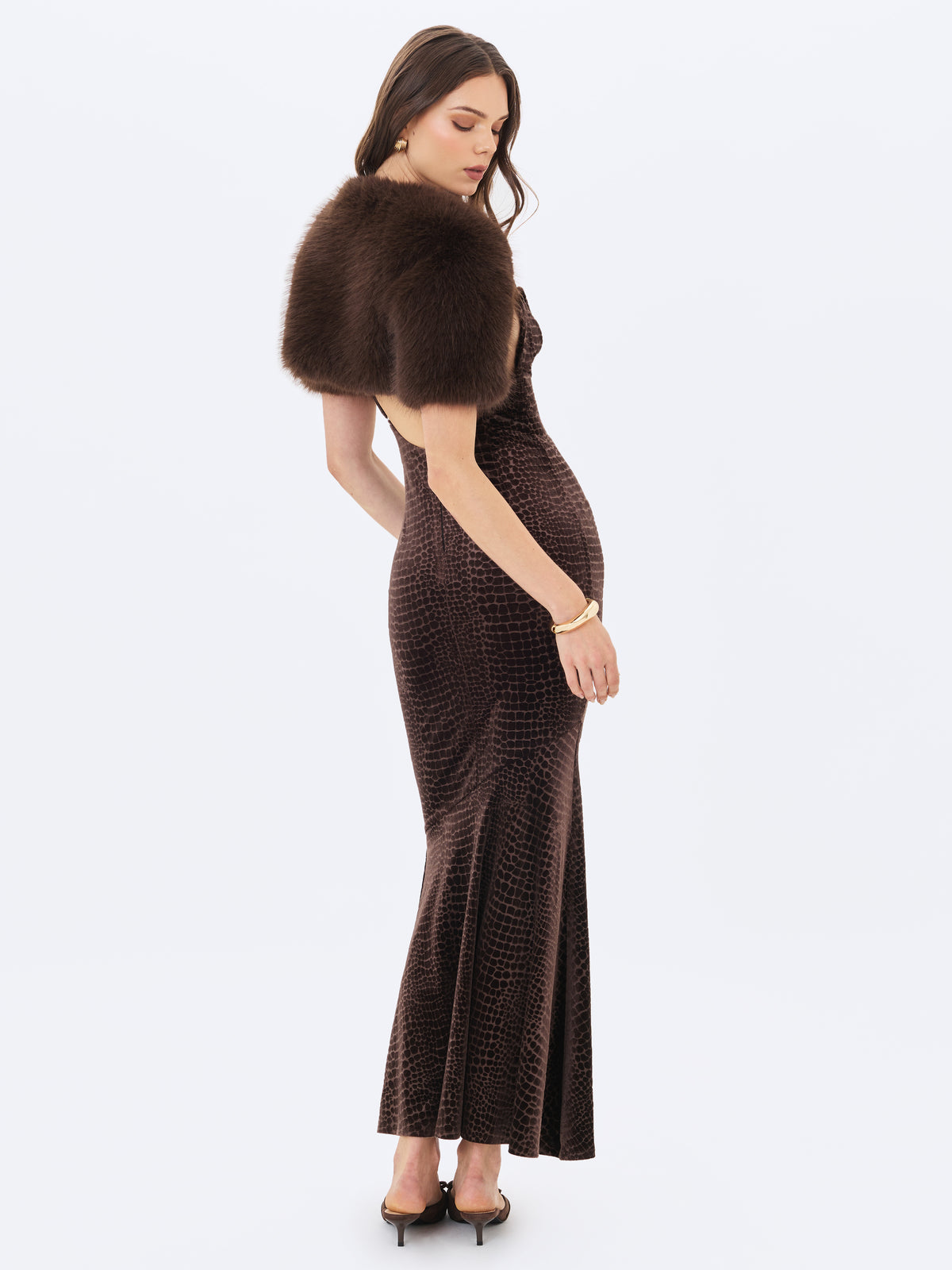 Kori Brown Faux Fur Micro Bolero