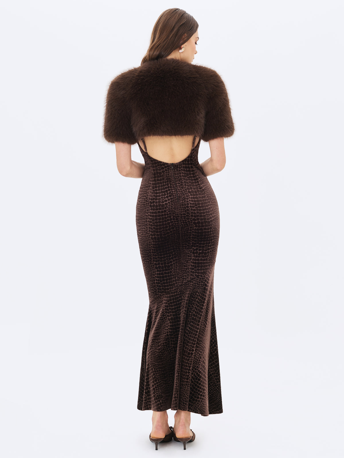 Kori Brown Faux Fur Micro Bolero