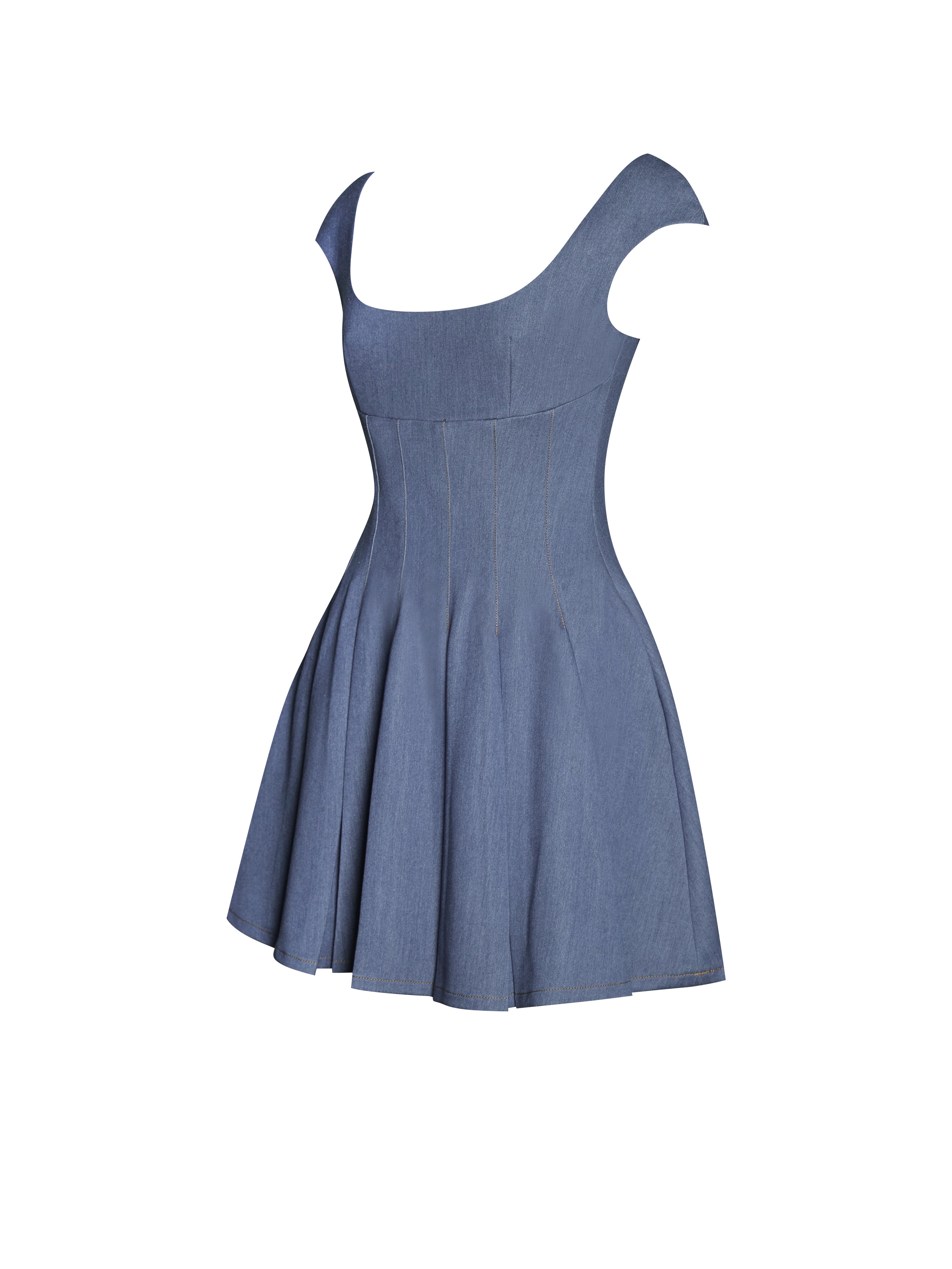 Sada Pleated Denim Mini Dress (Archive Sale)