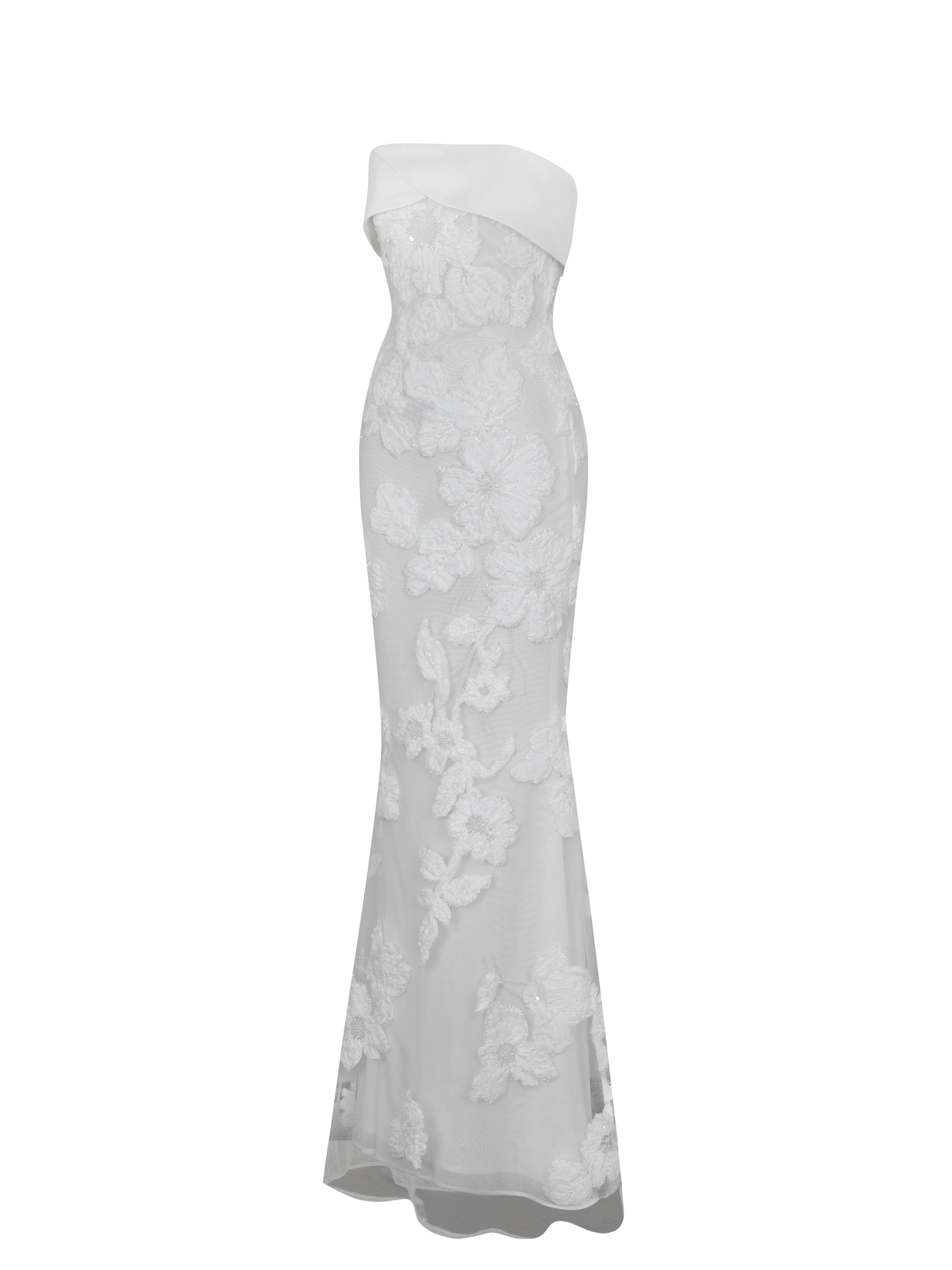 Raphaela White Floral Strapless Mermaid Wedding Dress (PREORDER)
