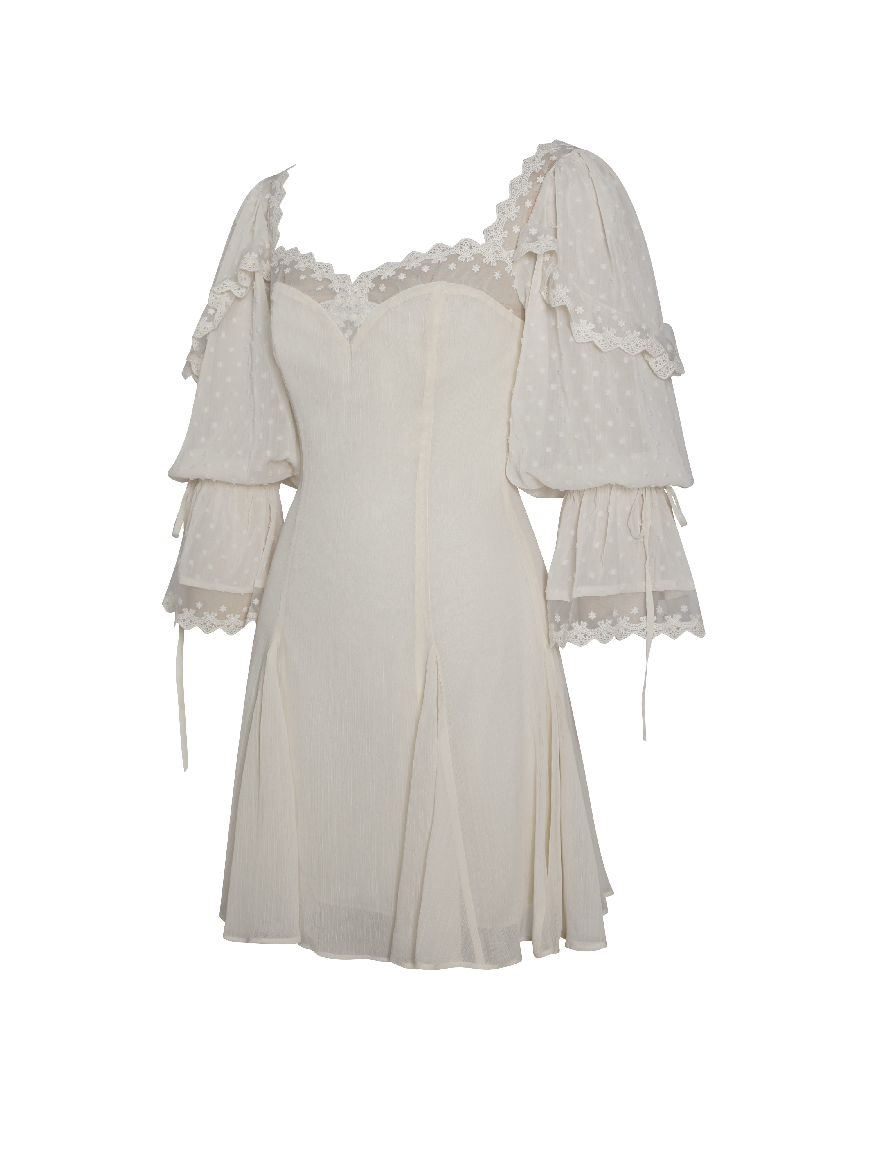 Zakira Lace Trim Half Sleeve Mini Dress