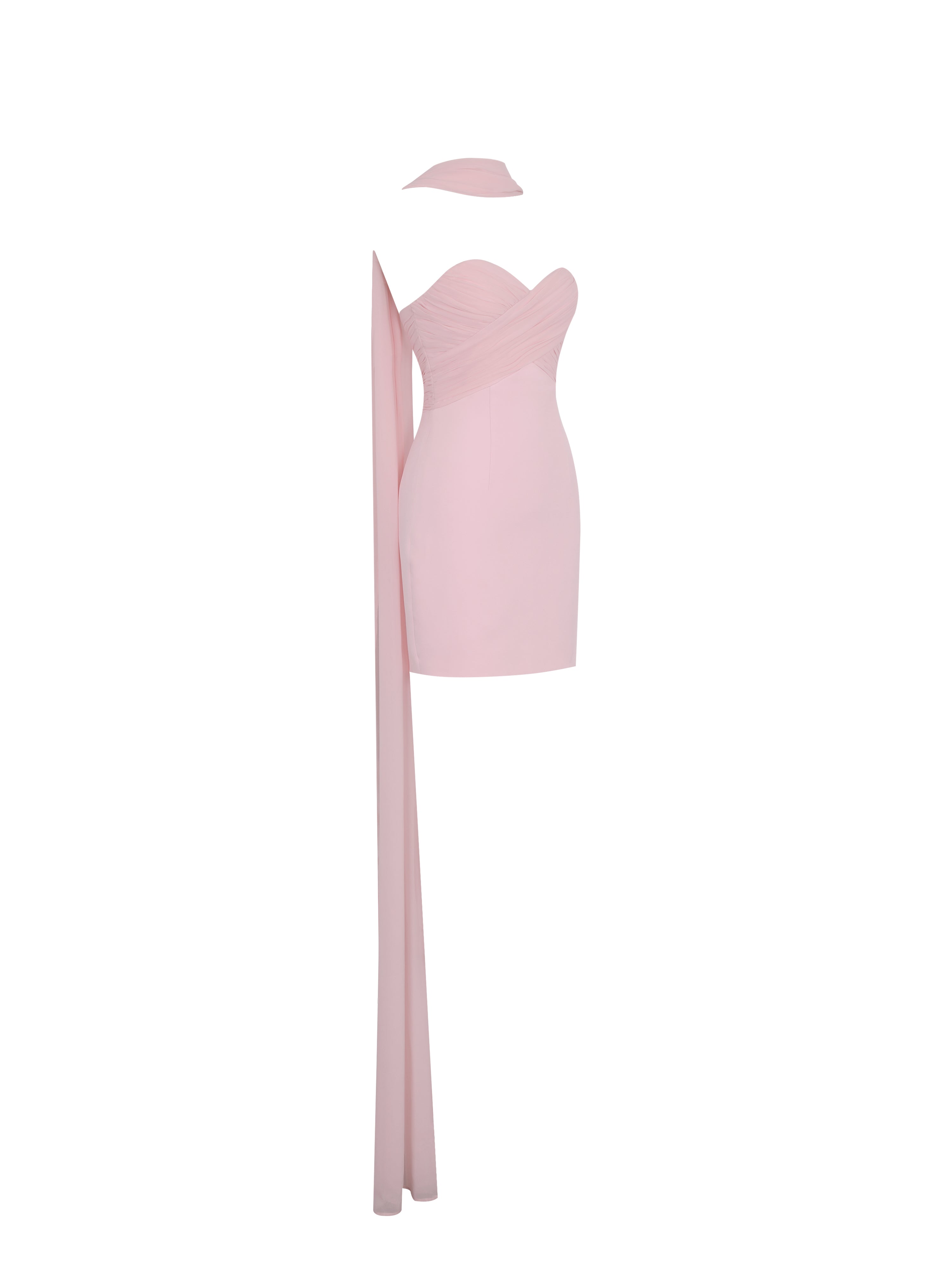 Olivia Rose Pink Strapless Crossover Mini Dress