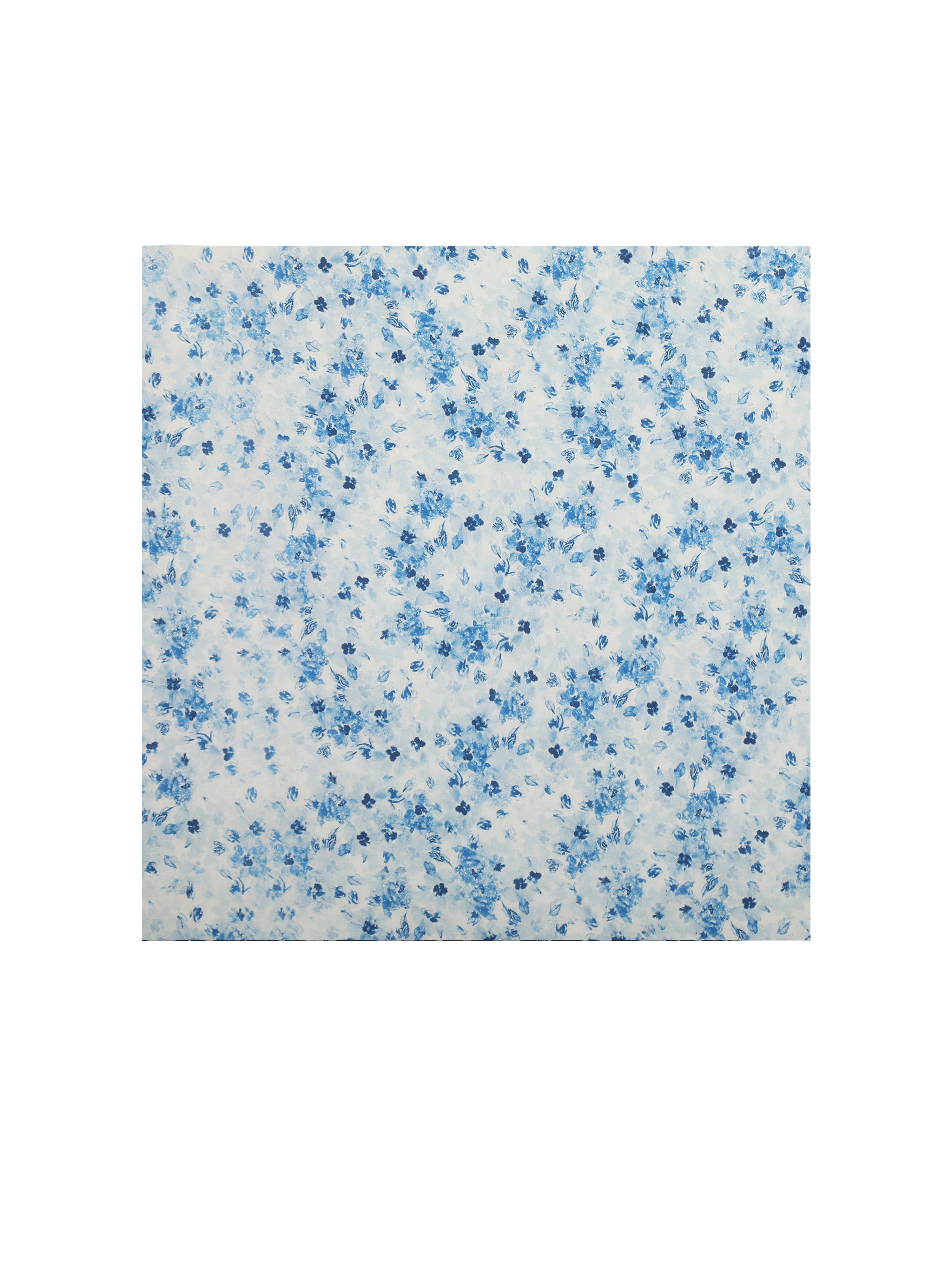 Spring Affair Blue Floral Print Linen Head Scarf