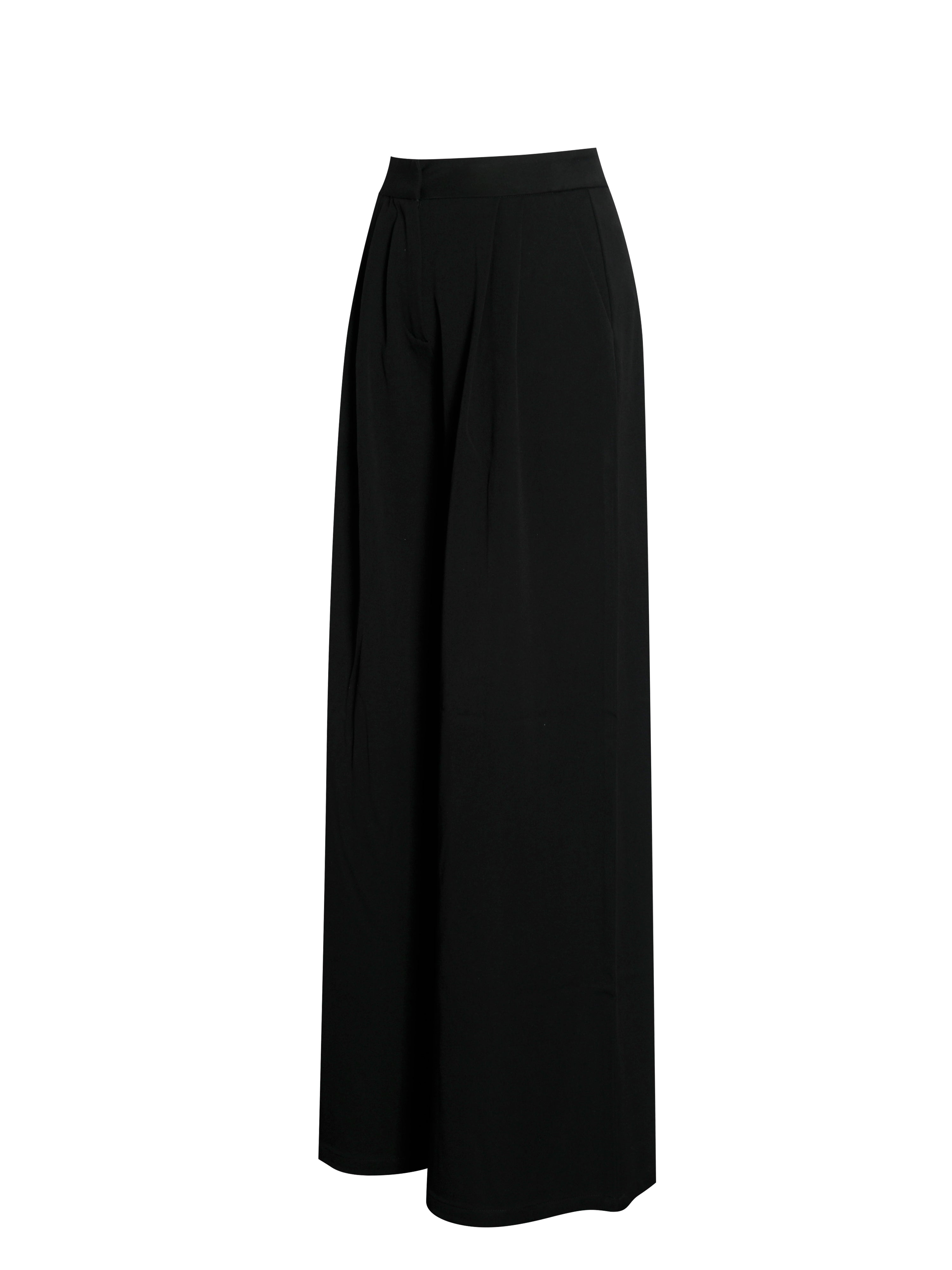 Aleeza Black Wide Leg Suit Pants