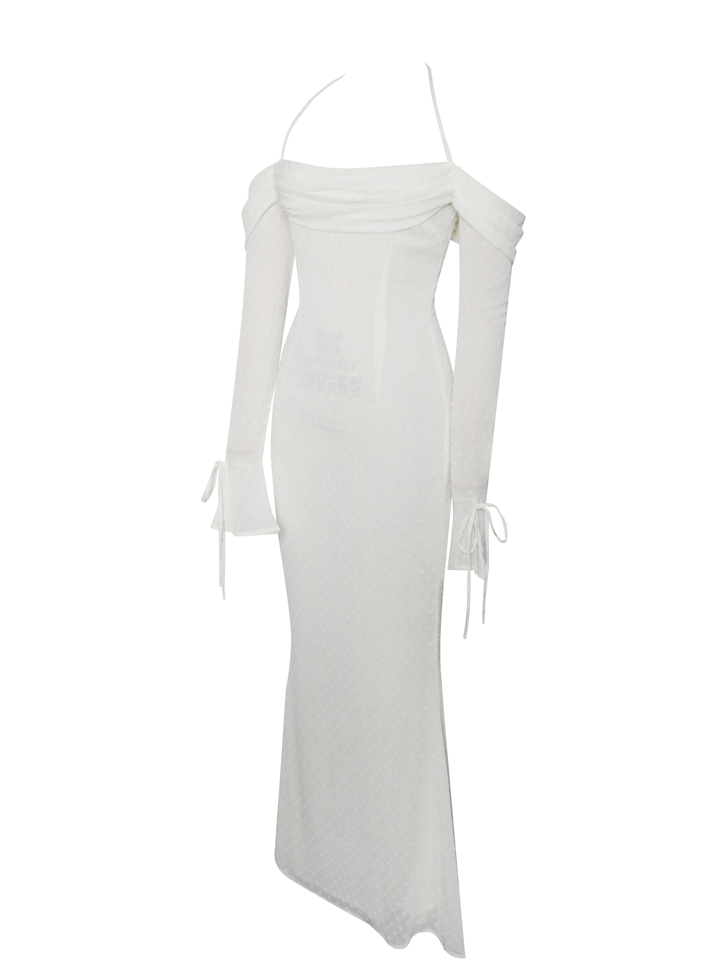 Kaia Long Sleeve Off Shoulder Maxi Dress (Archive Sale)