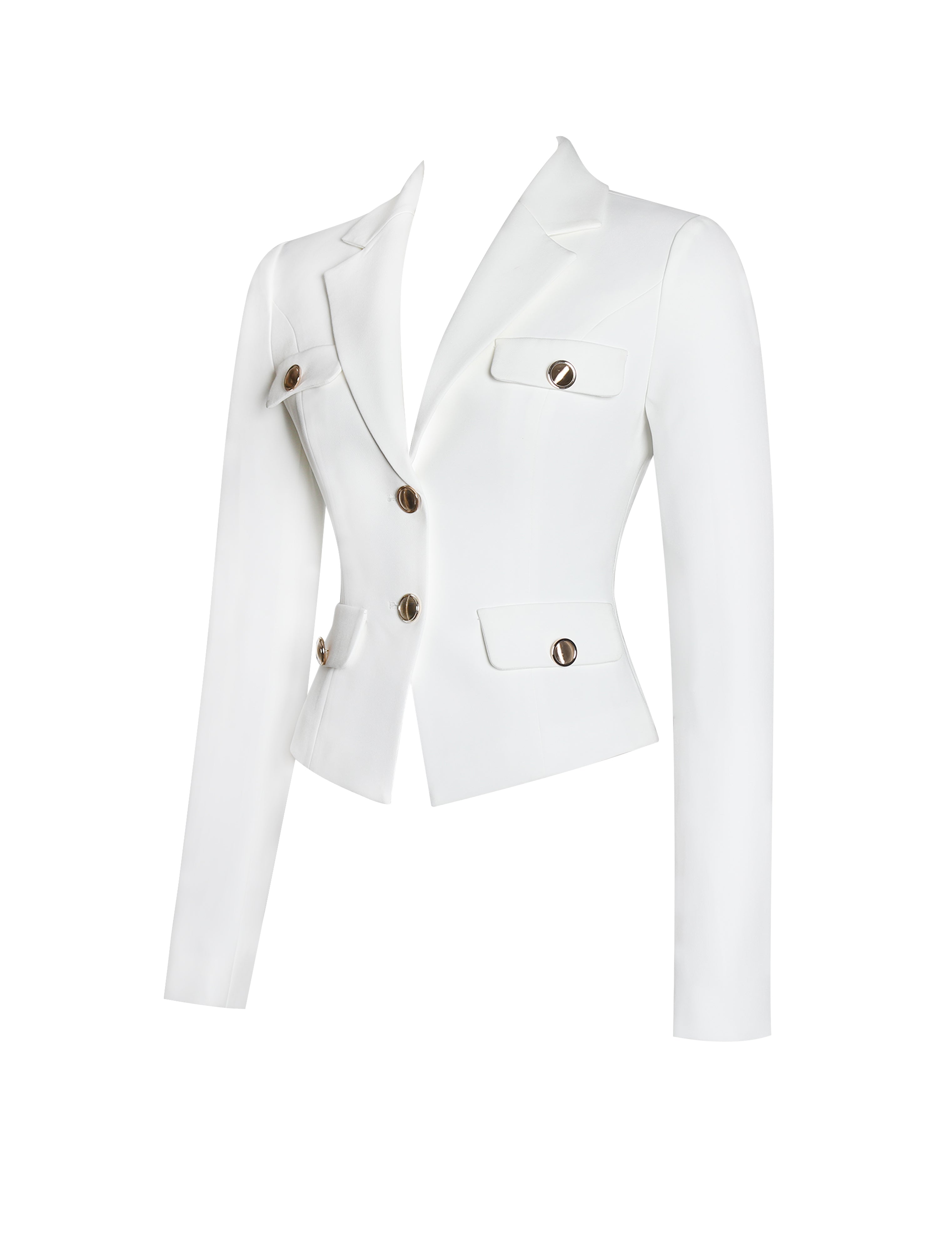 Oakley White Preppy Style Blazer Jacket