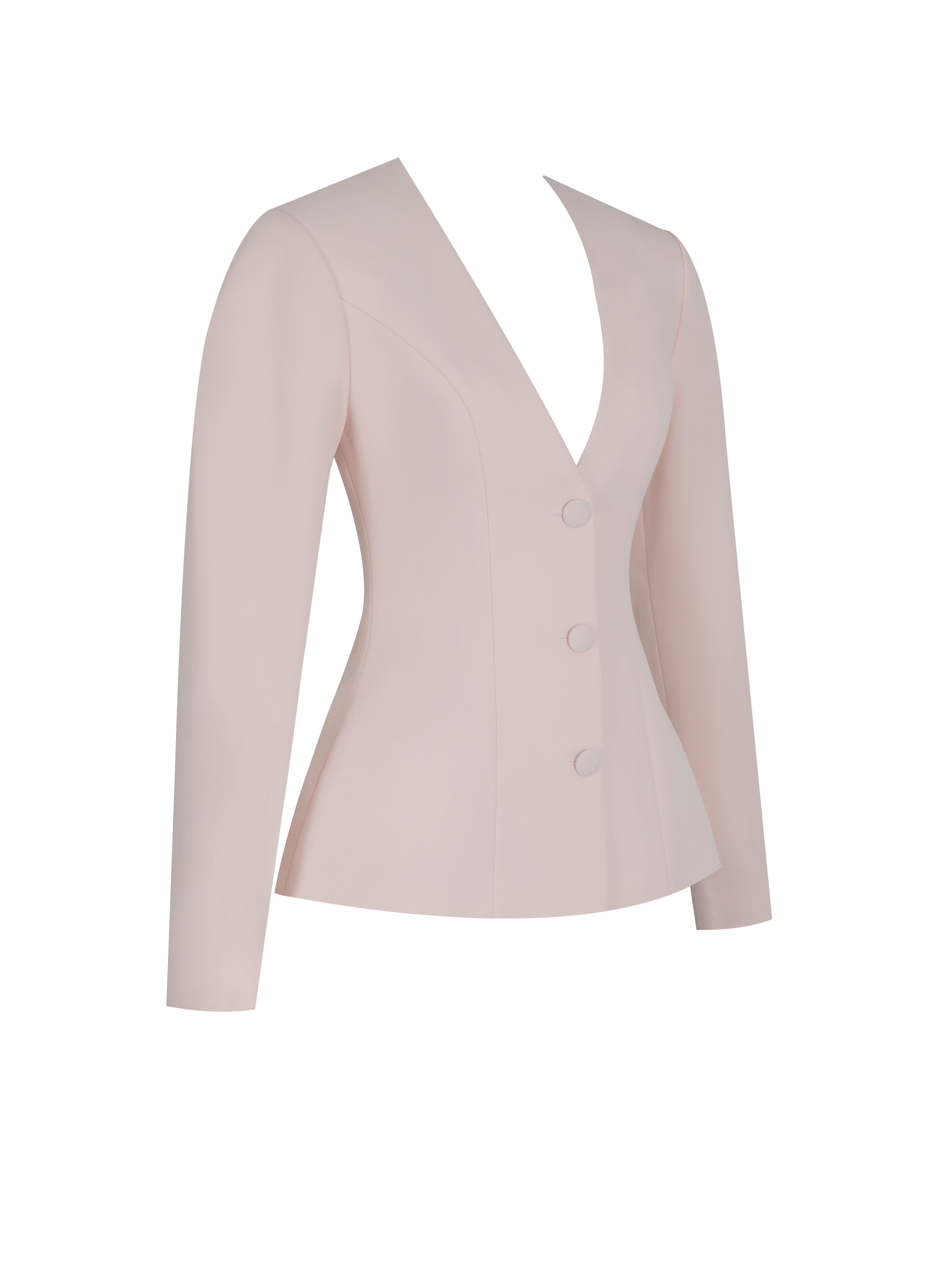 Savannah Tulip Pink Peplum Blazer