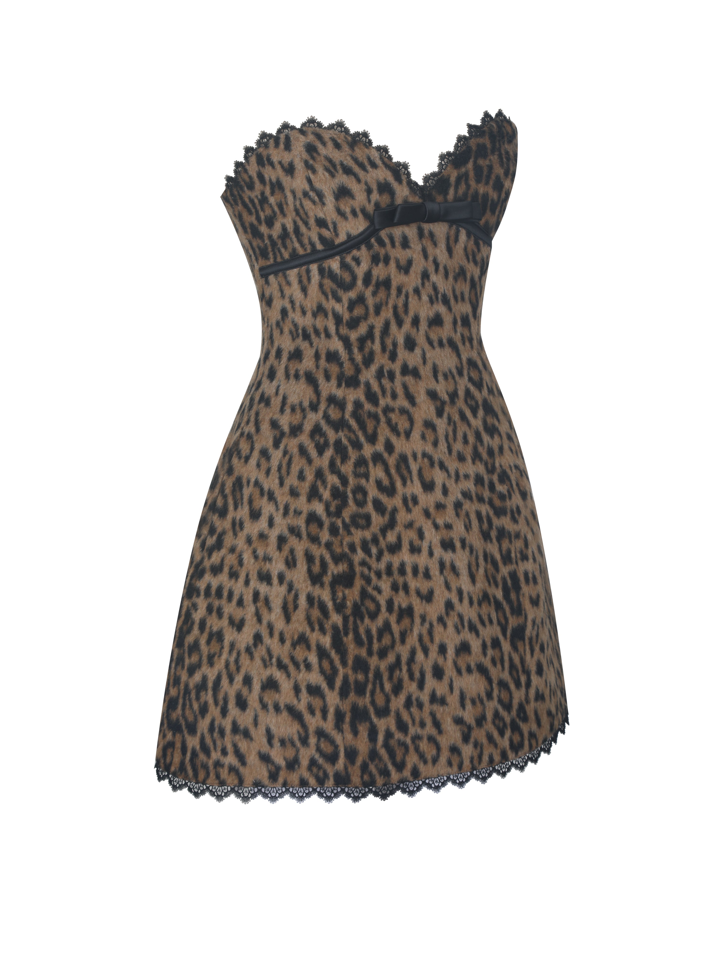 Ximena Cheetah Sweetheart Mini Dress