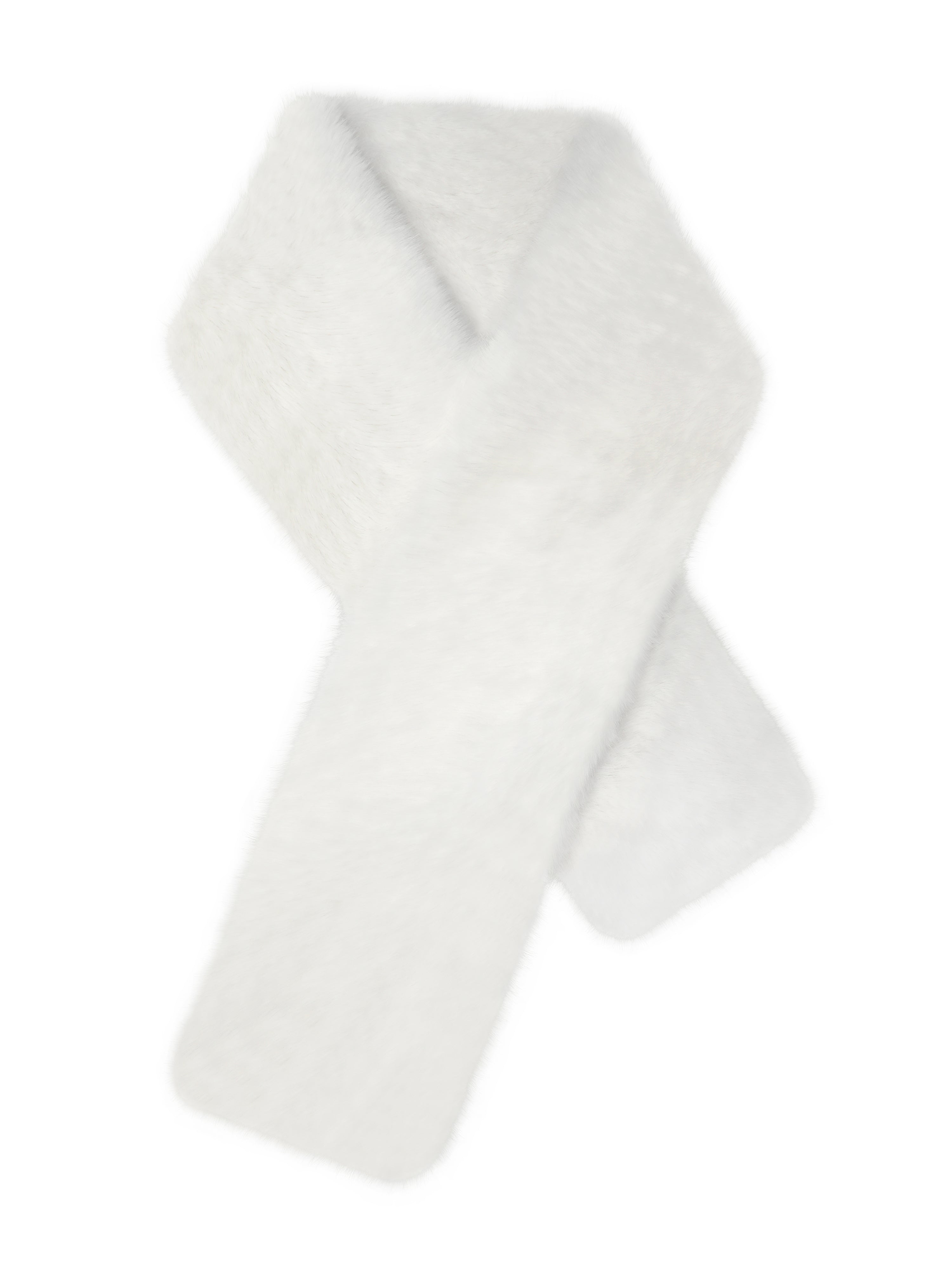 Jazmin White Multi-wear Faux Fur Scarf