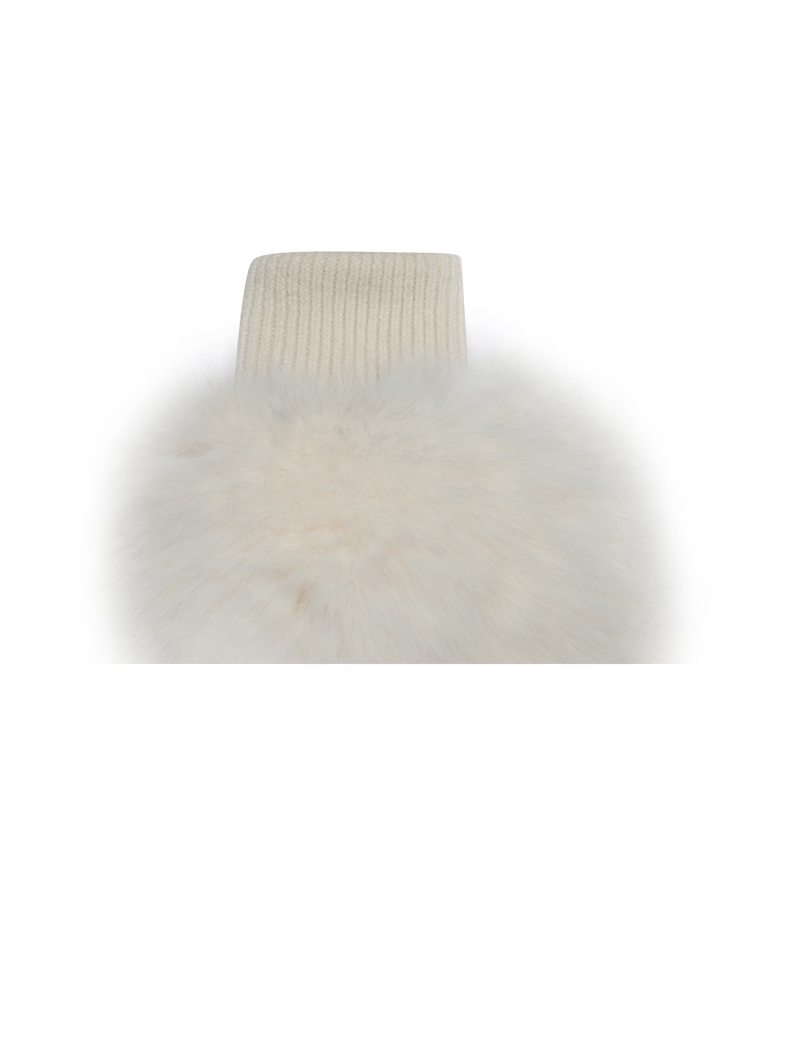Katia White Faux Fur Mittens