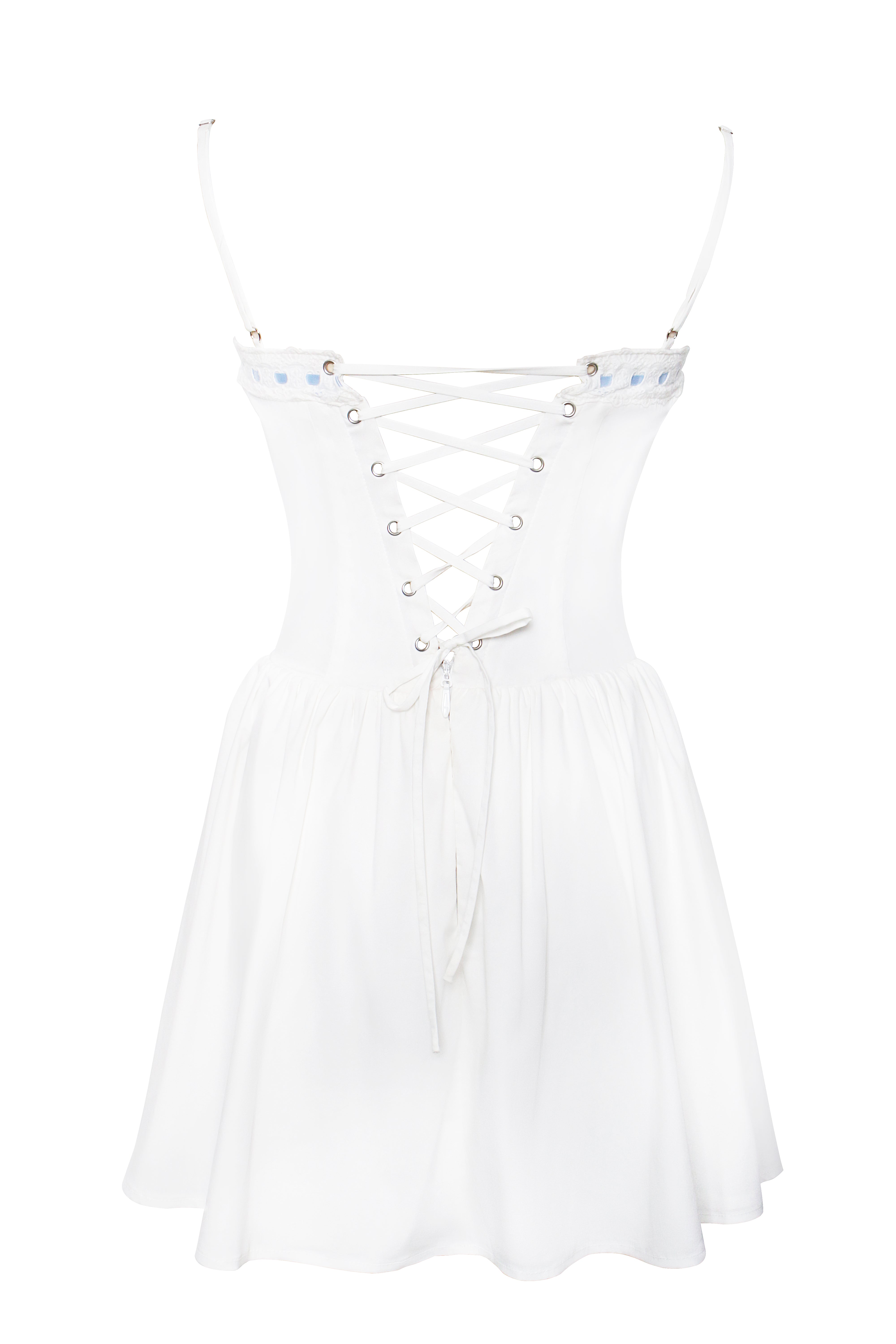 Malia Drop Waist Corset Lace Up Back Mini Dress (Archive Sale)