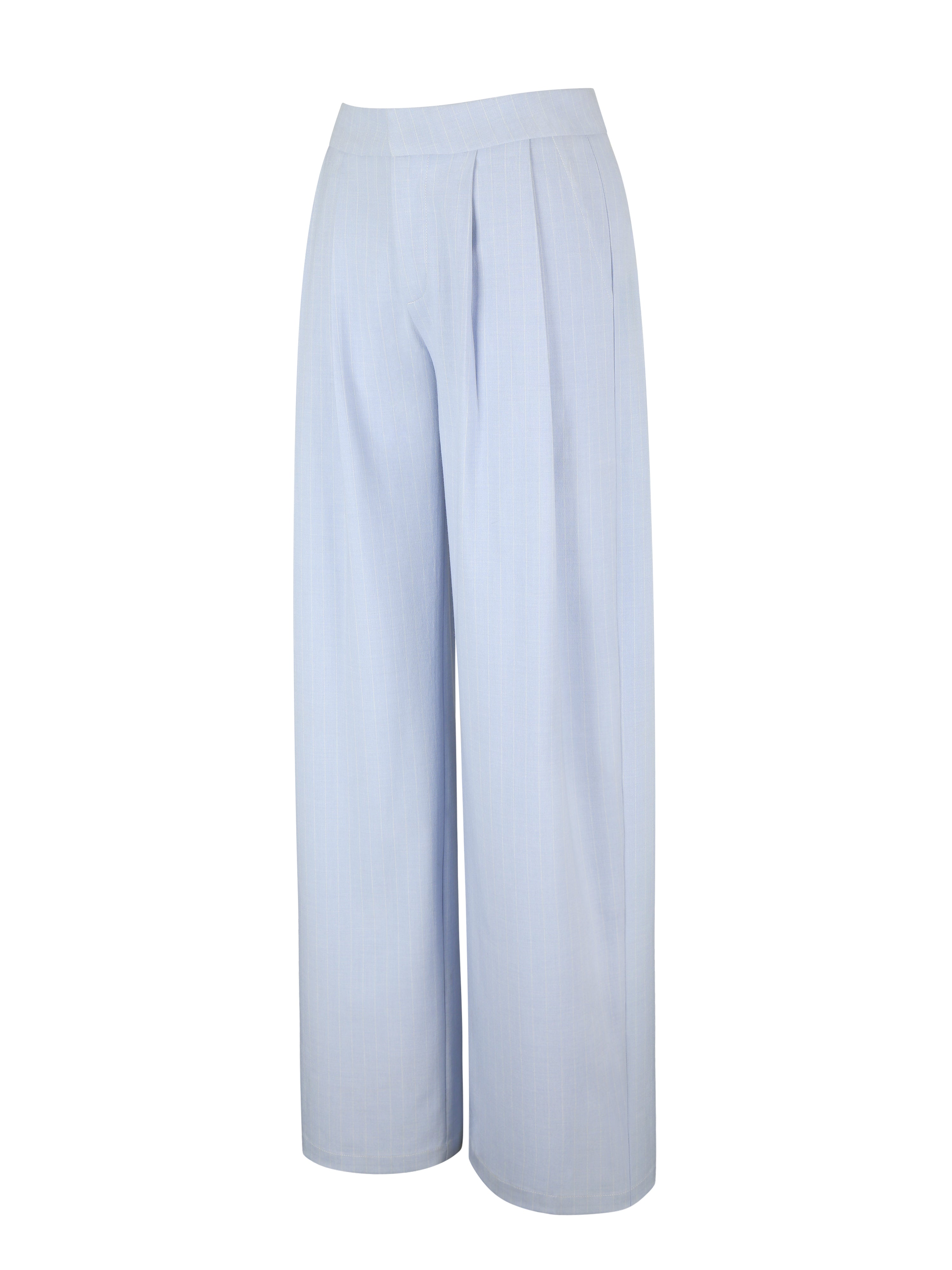 Reva Sky Blue Pinstripe Single Pleat Pants