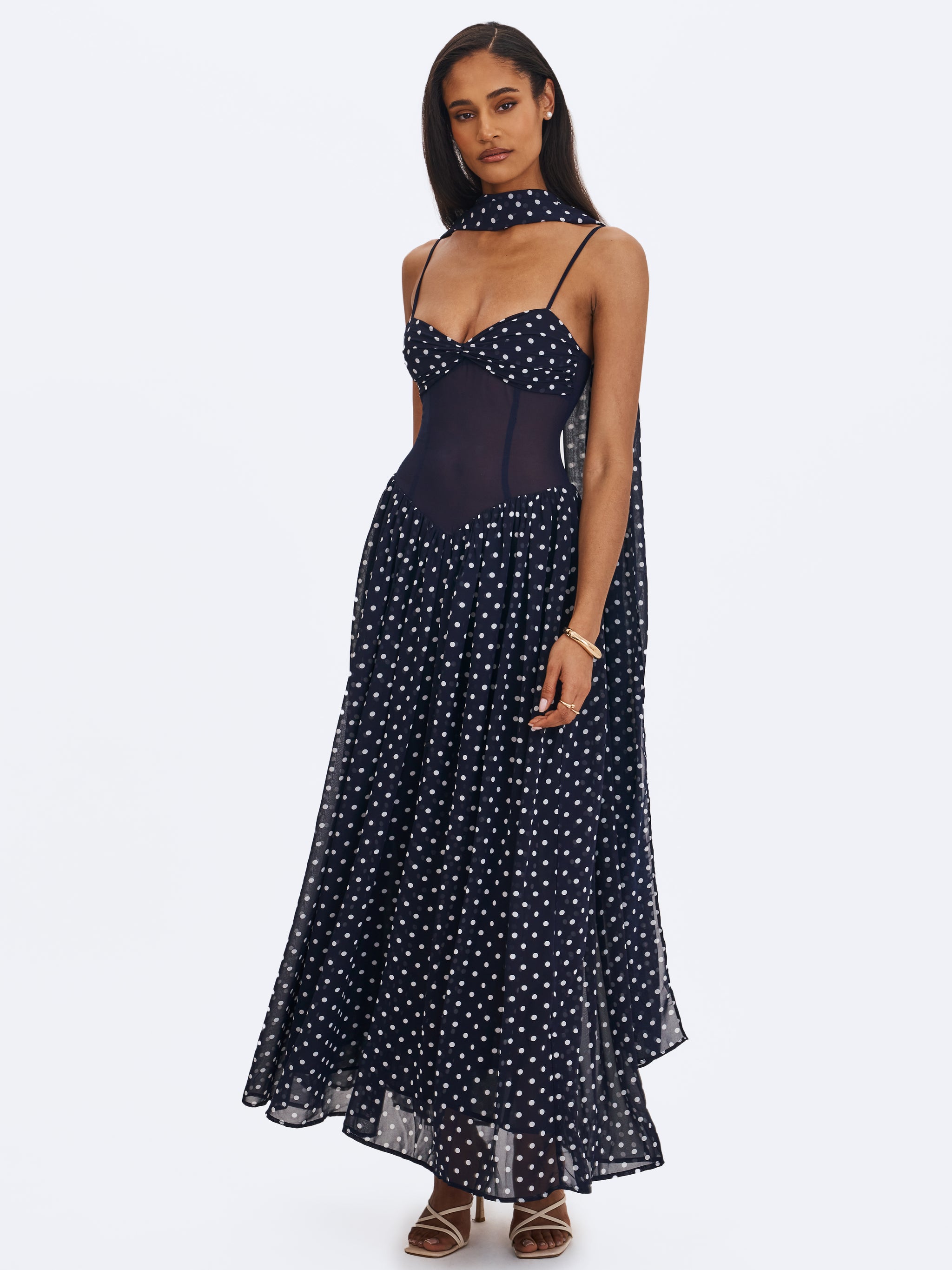 square neck long sleeve maxi dress Eterne Square Neck Maxi Dress Black / L
