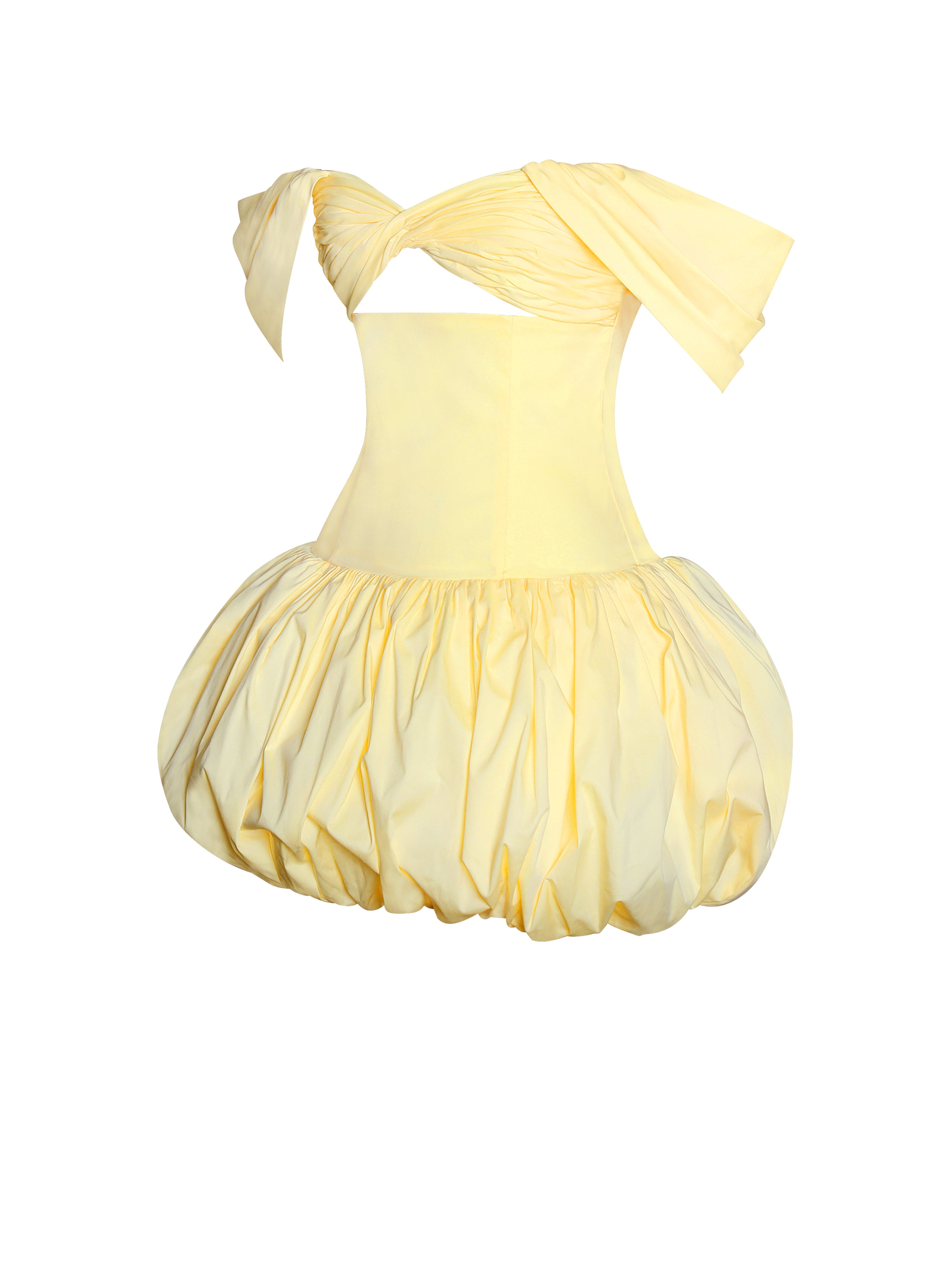 Umika Butter Yellow Bubble Hem Mini Dress