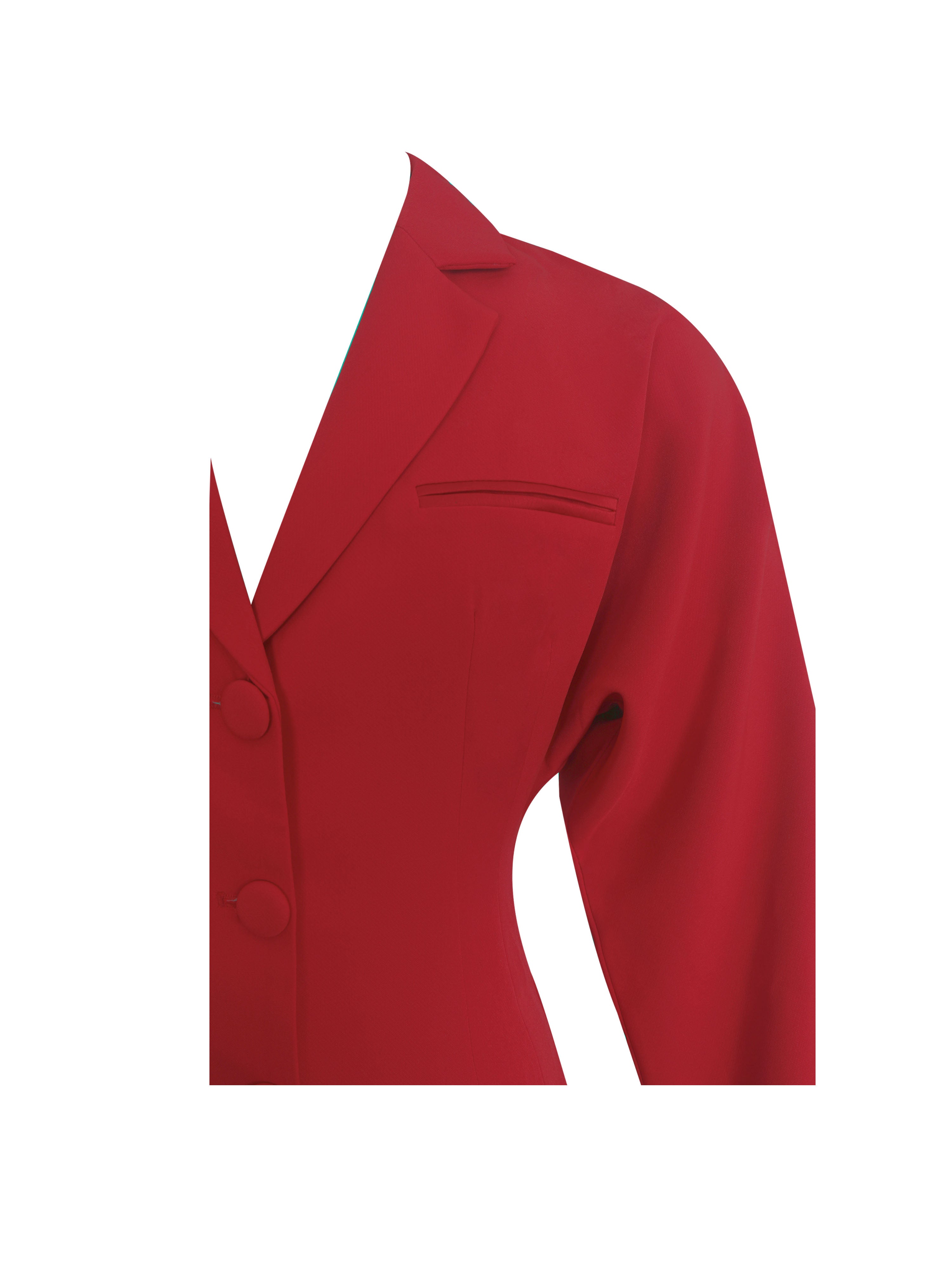 Blythe Cherry Red Batwing Blazer Mini Dress