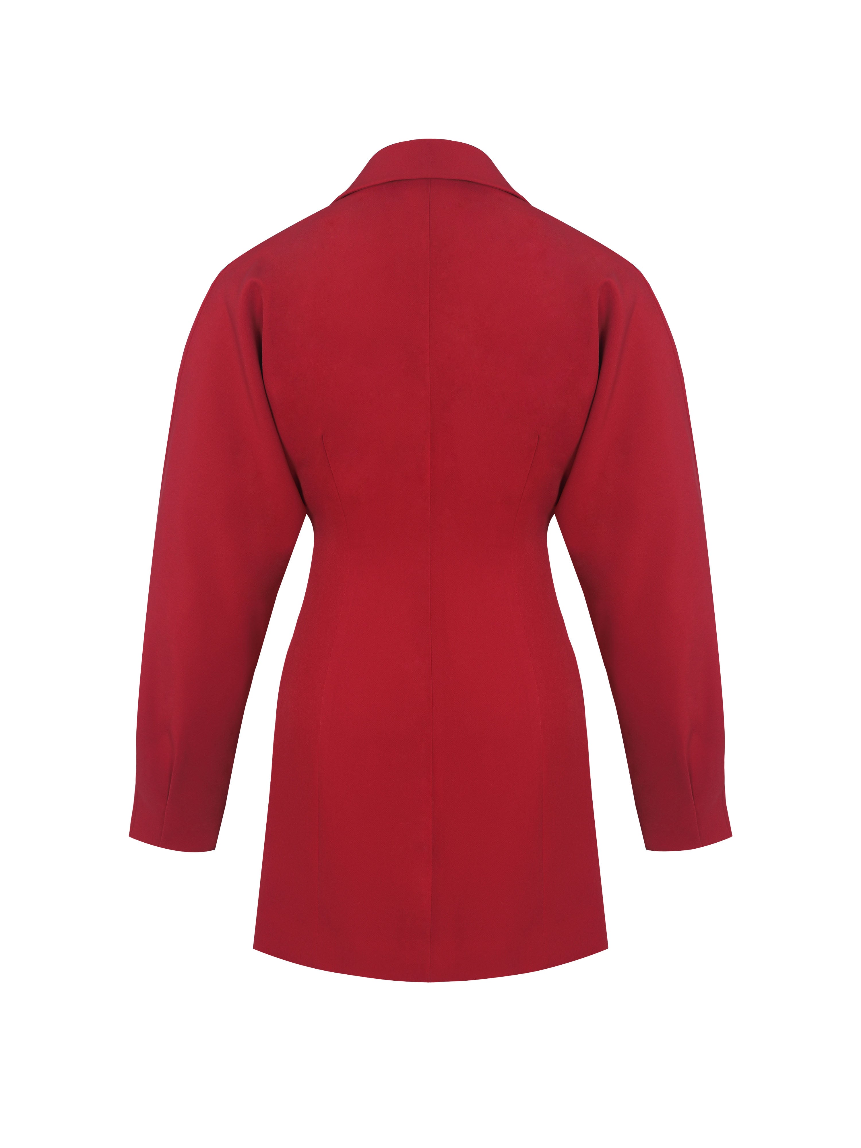 Blythe Cherry Red Batwing Blazer Mini Dress