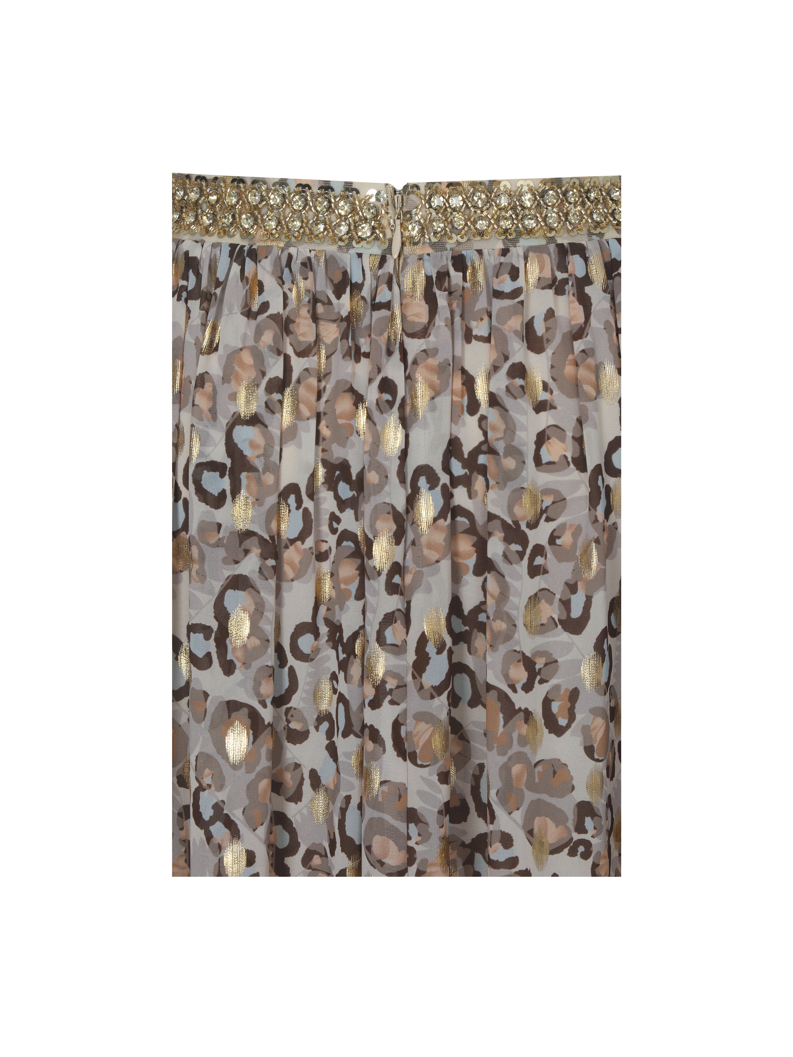 Quinnlyn Beige Cheetah Print Chiffon Halter Maxi Dress
