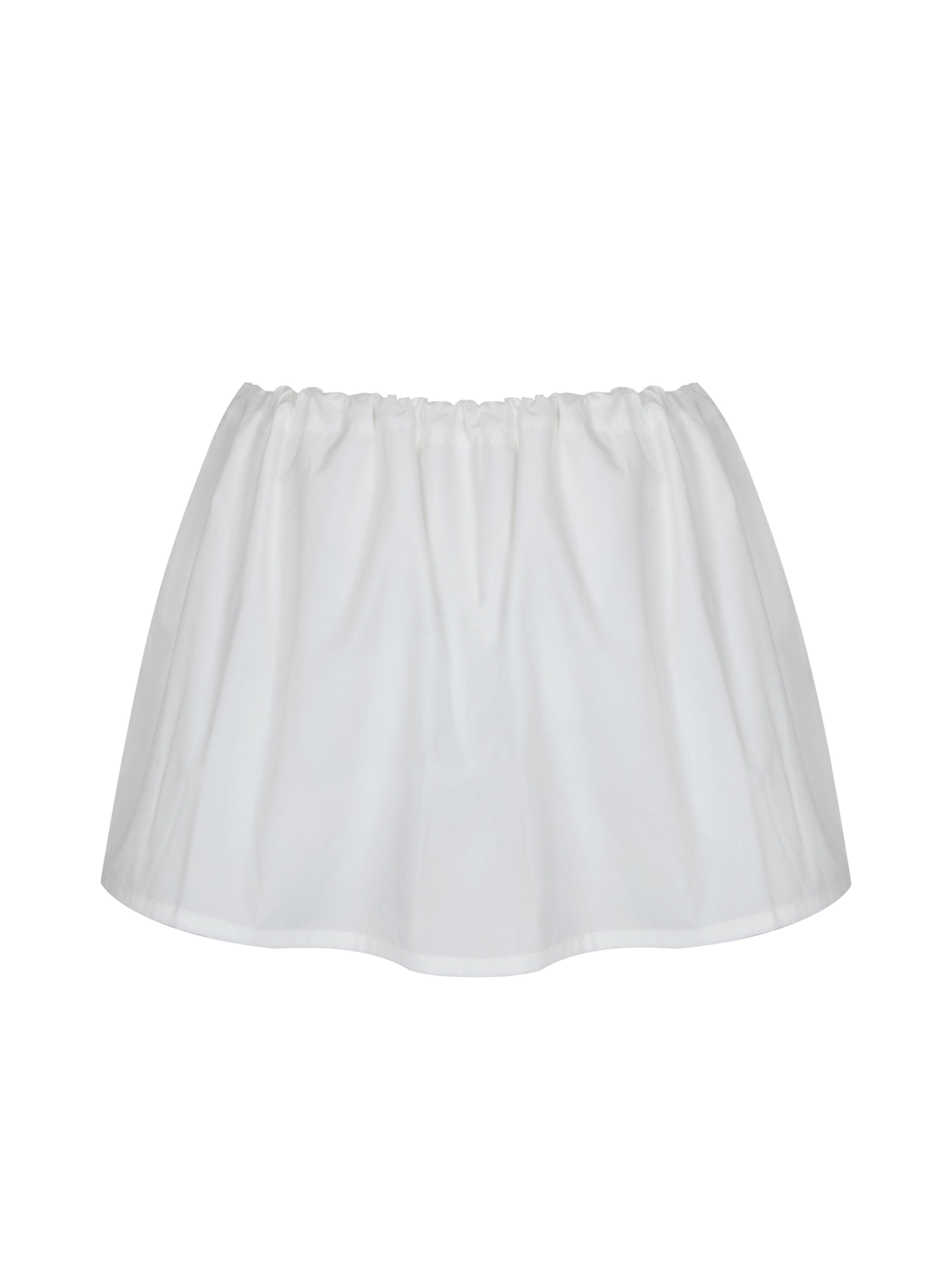 Wavie White Cotton Poplin Adjustable Tie Skort