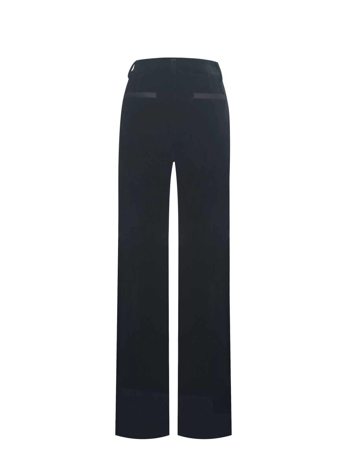 Ronnie Low-Waisted Straight-Leg Black Velvet Pants