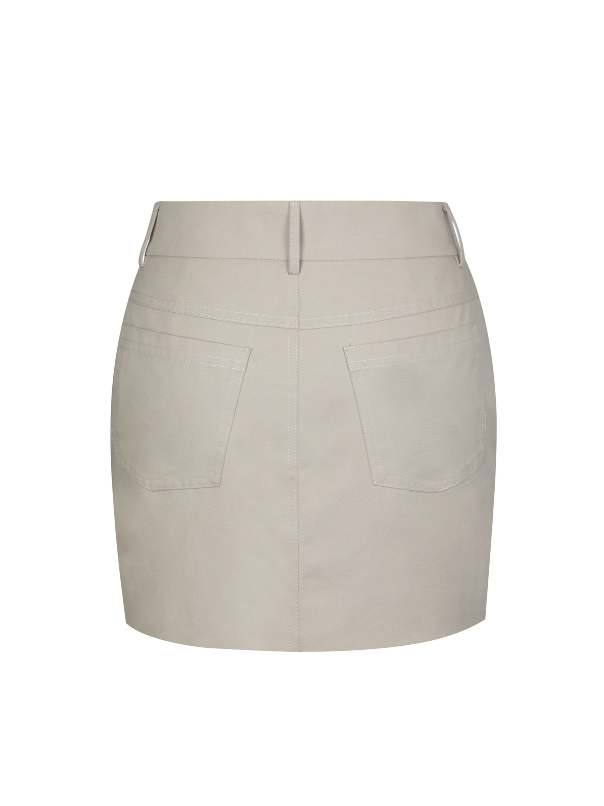 Zuli Tan Cotton Gabardine Mini Skirt