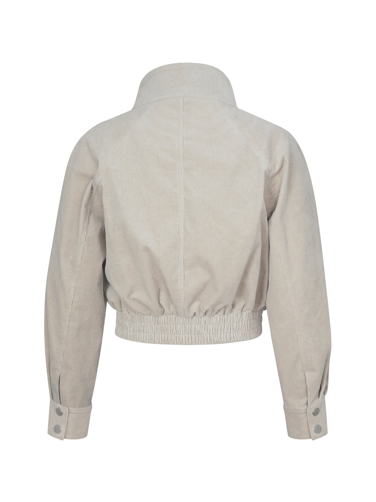 Romilly Beige Cotton Corduroy Funnel Collar Jacket