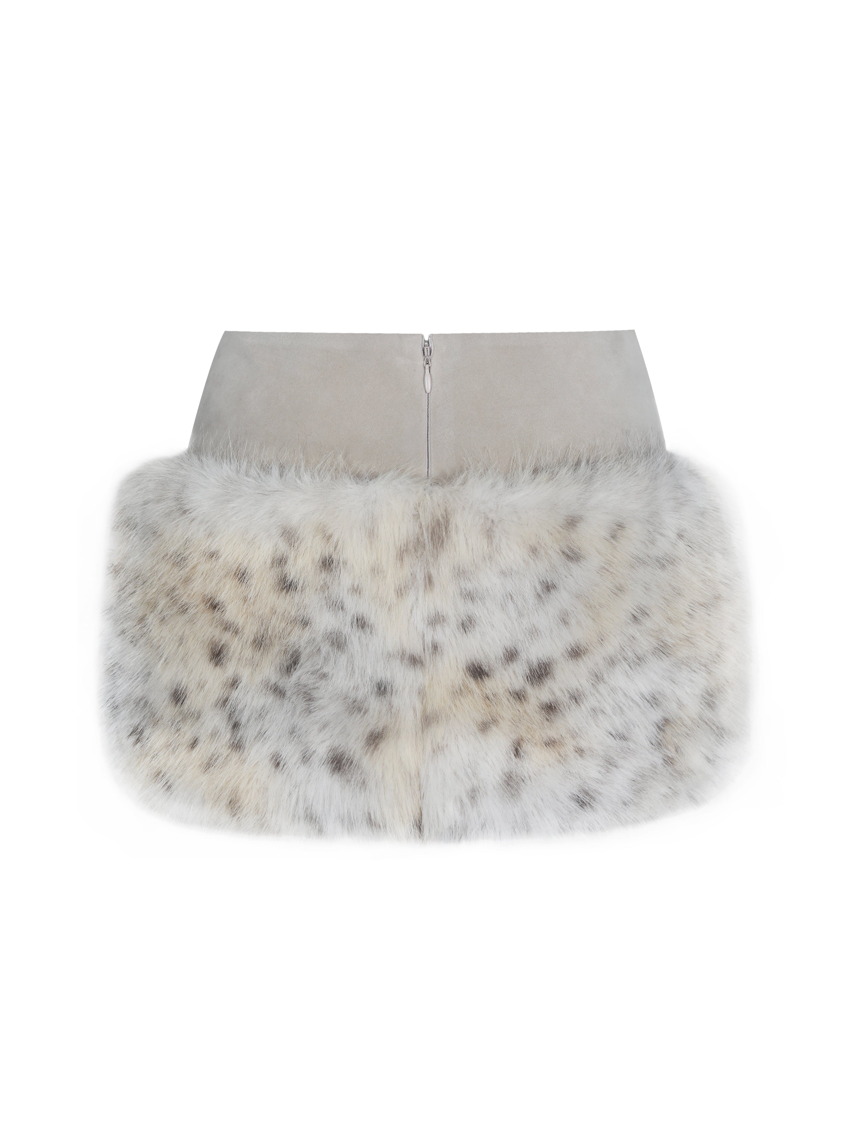 Sariah Tan Suede Cheetah Low-Waisted Micro Skirt