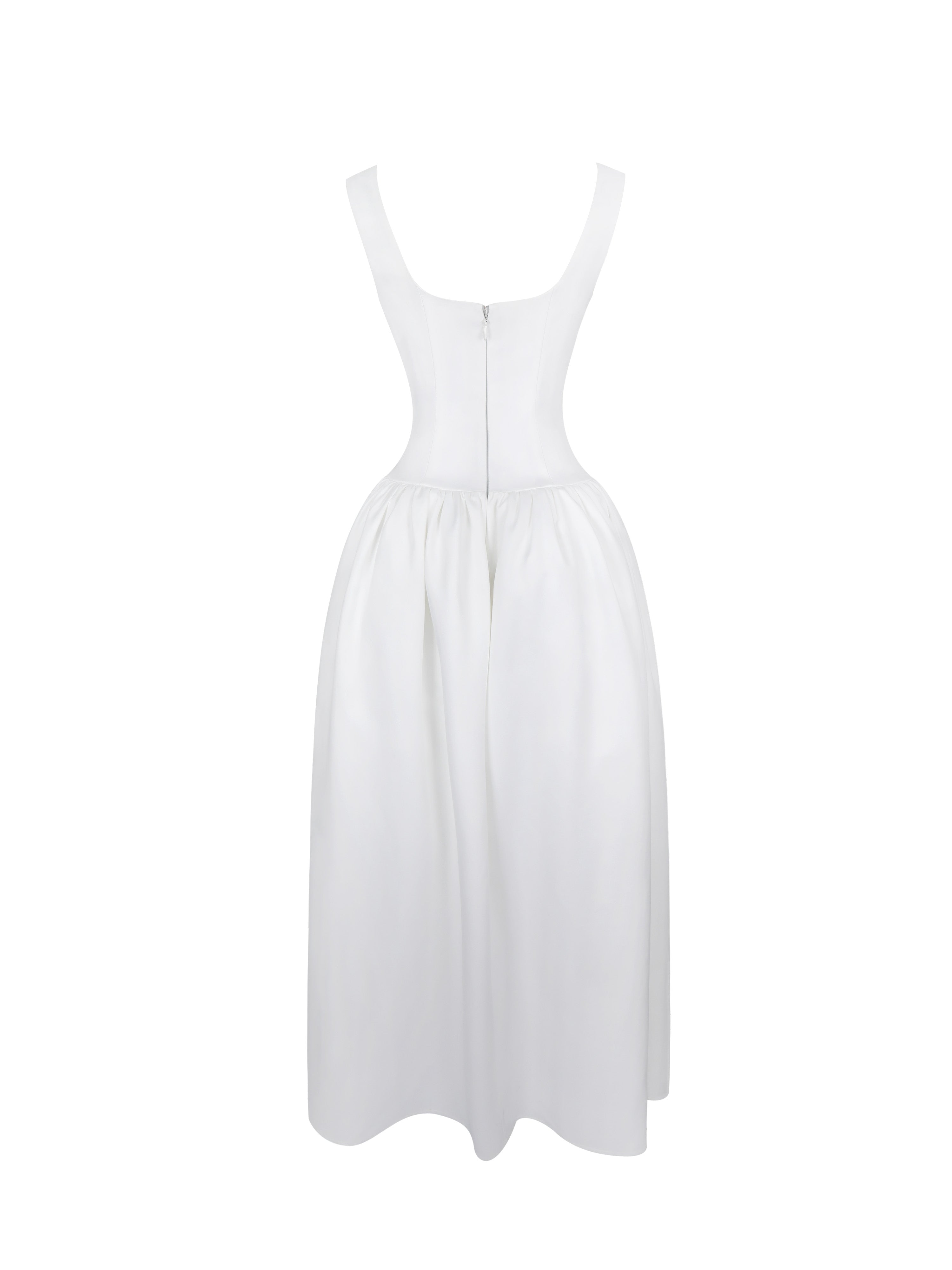 Siena White Satin Sweetheart Wedding Gown