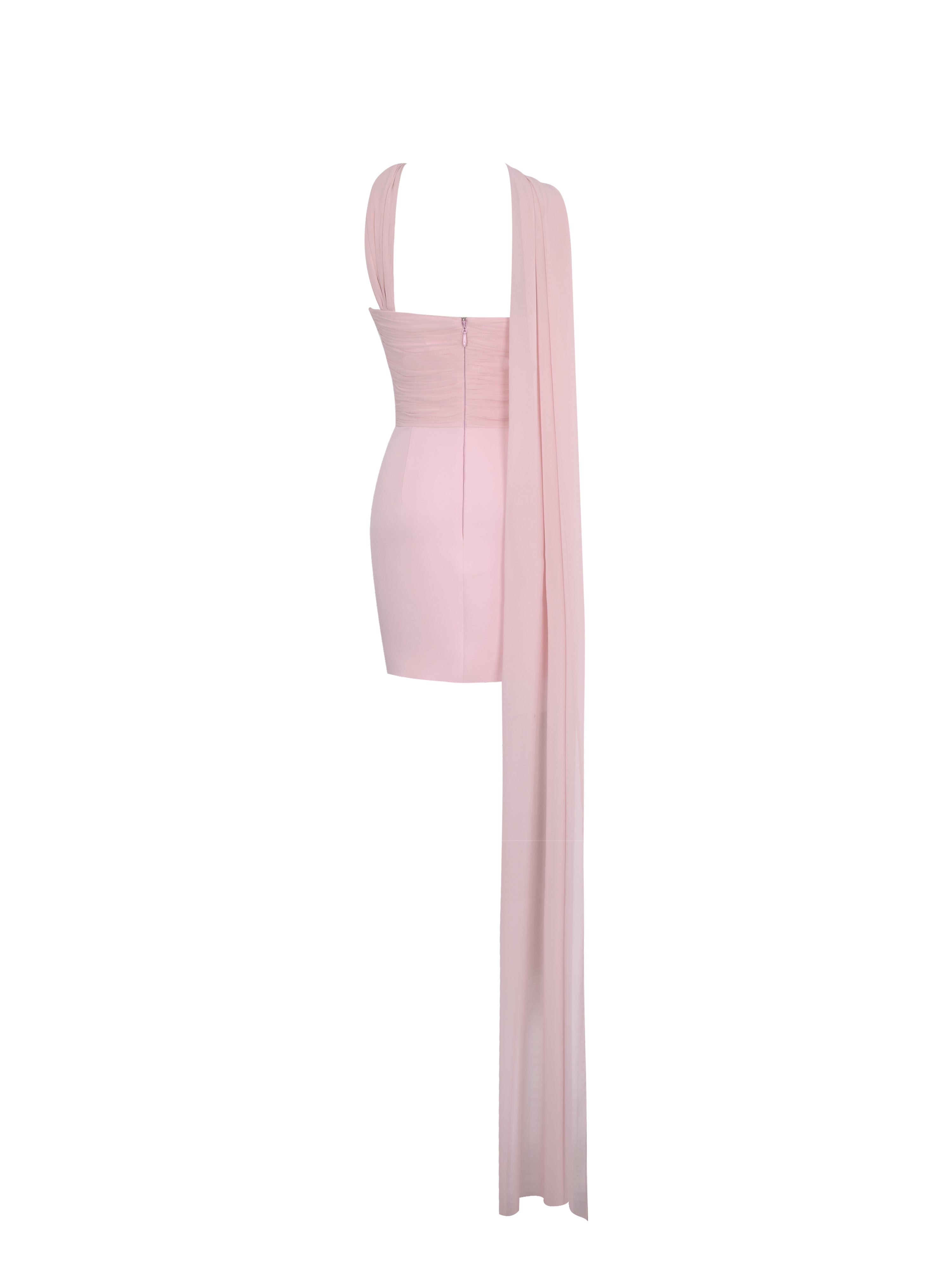 Olivia Rose Pink Strapless Crossover Mini Dress