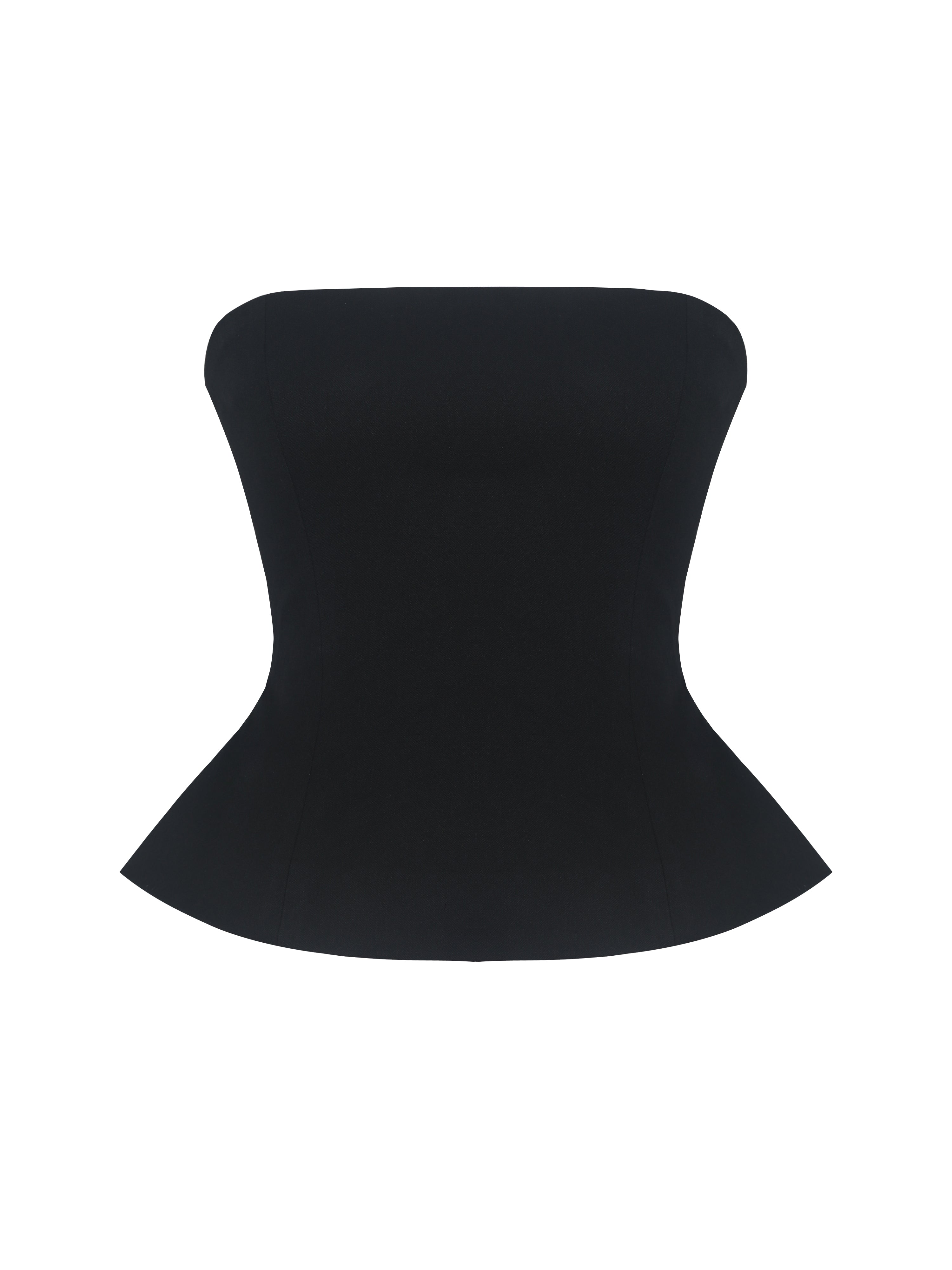 Quinette Black Peplum Top with Beaded Asymmetrical Cape