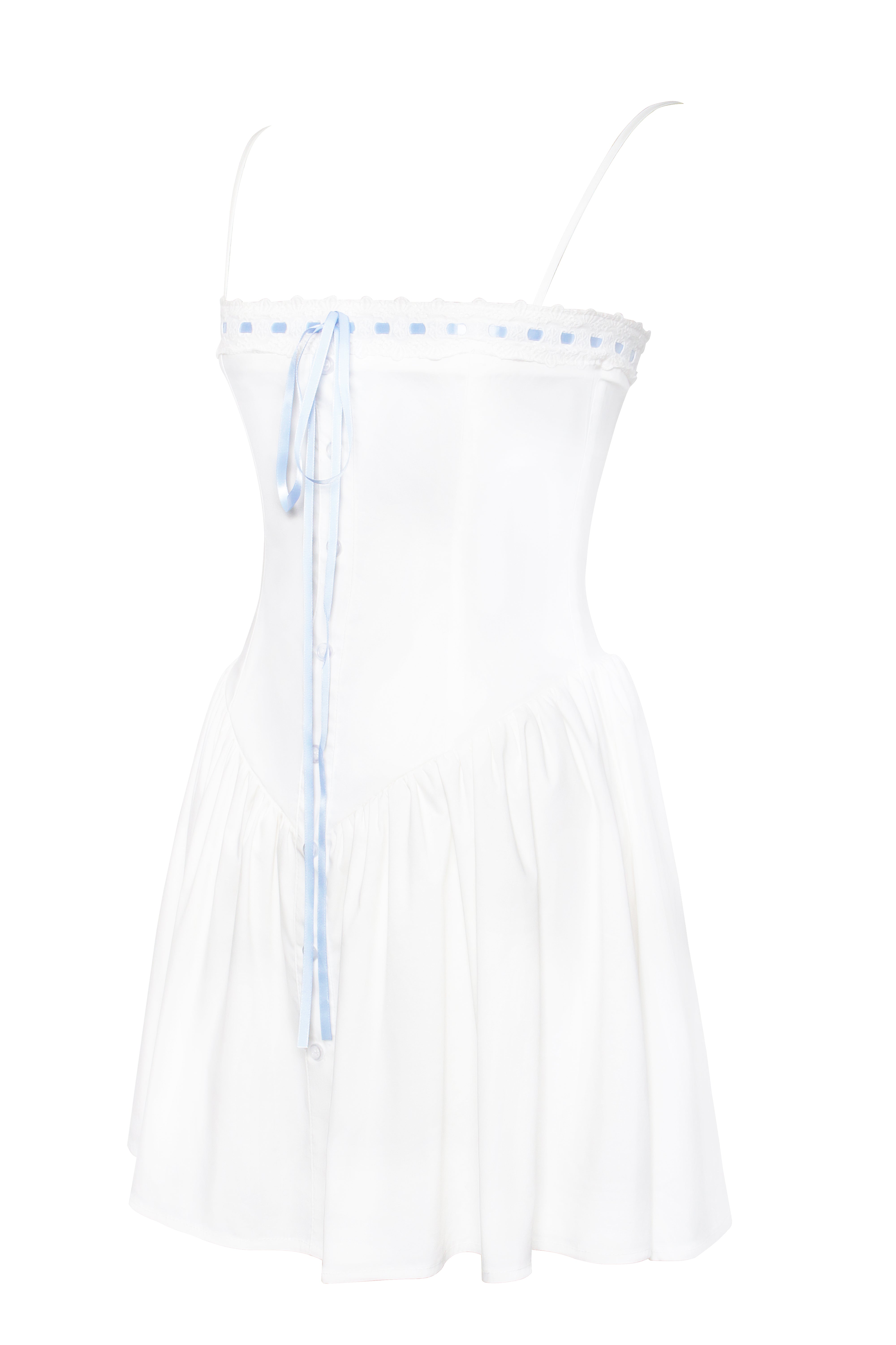 Malia Drop Waist Corset Lace Up Back Mini Dress (Archive Sale)